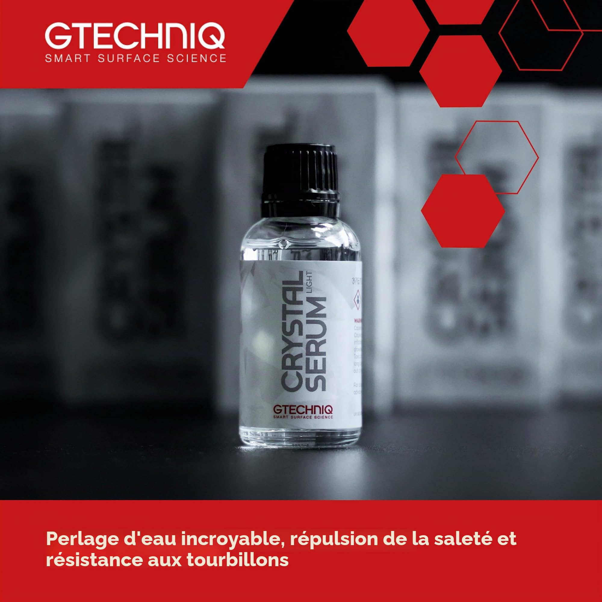 Gtechniq Crystal Serum Light 30ml - Protection céramique carrosserie primée 2X au SEMA Show de Las Vegas - brillance, éclat, résistance aux produits chimiques et micro-rayures - Facile à appliquer