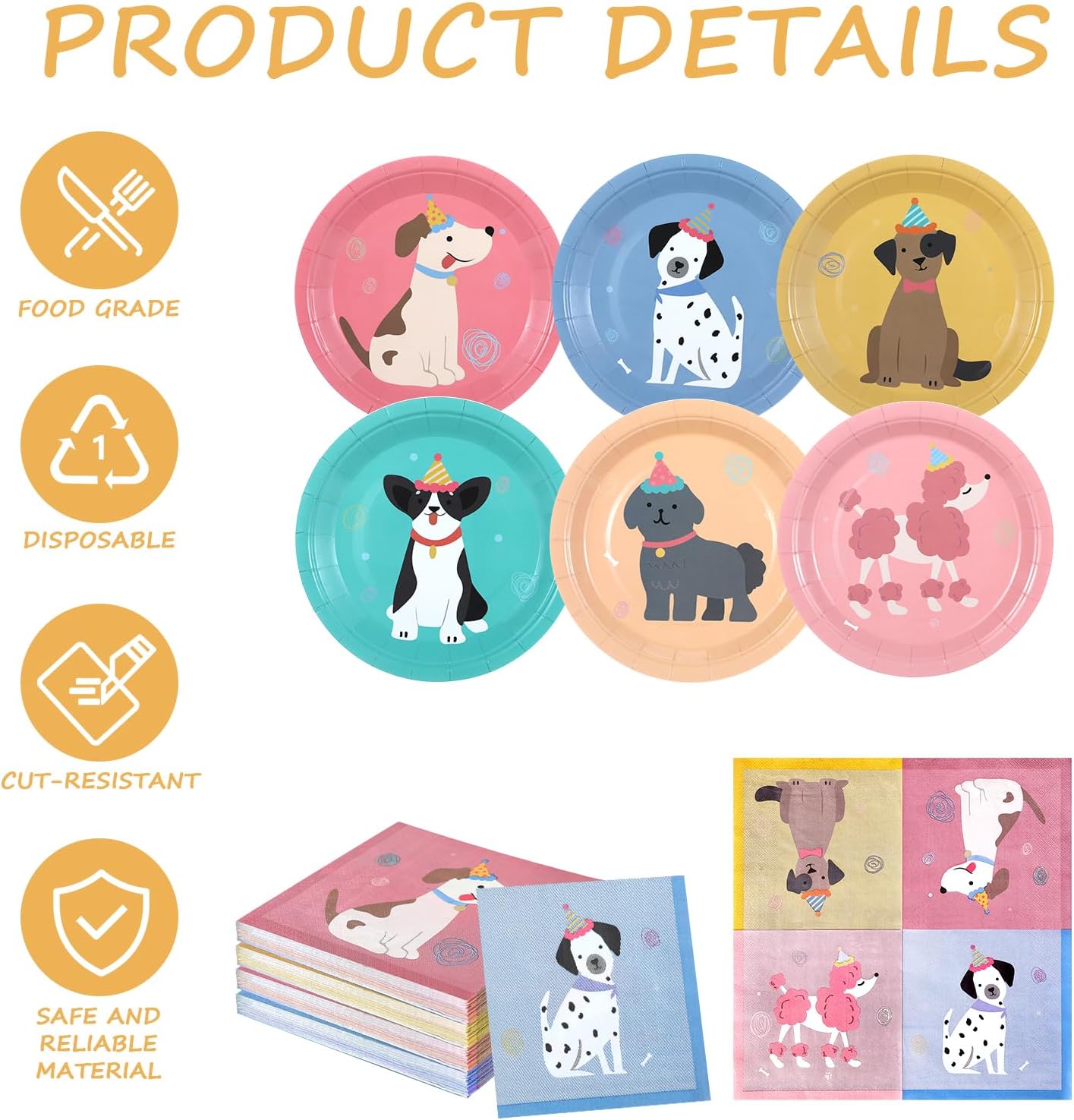 Booson 105 Pcs Dog Birthday Party Decorations Puppy Themed Supplies image 4