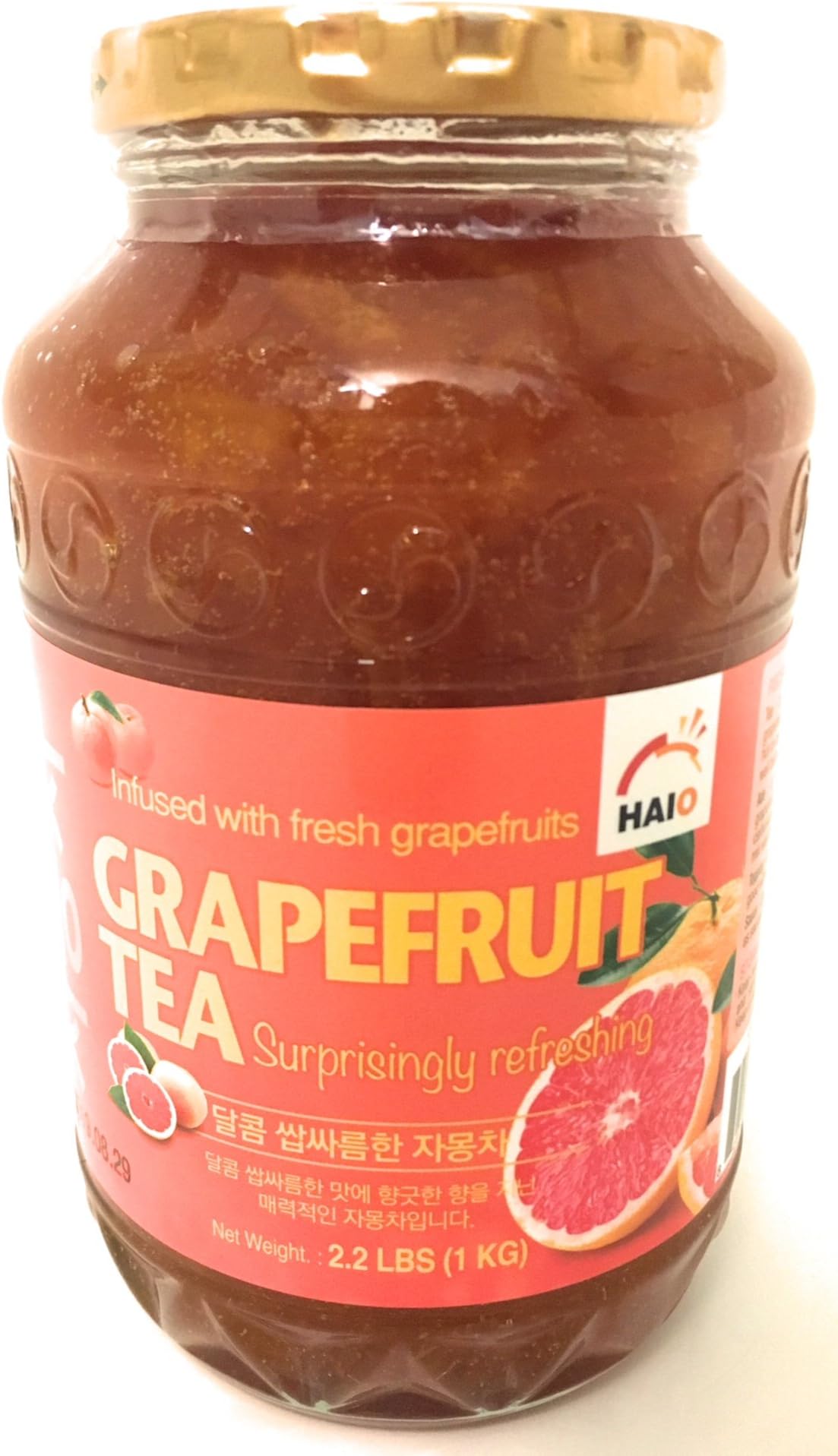 Haioreum Grapefruit Tea - Surprisingly Refreshing Korean Herbal Tea Infused With Fresh Grapefruits - Product of Korea 2.2 lb (1 kg)