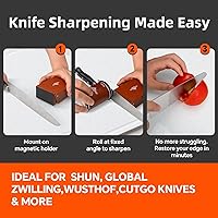 Vista 2 de The Innovative - Afilador de cuchillos patentado multiángulo premium con cabezal de repuesto adicional para cuchillos de chef, fruta y todos