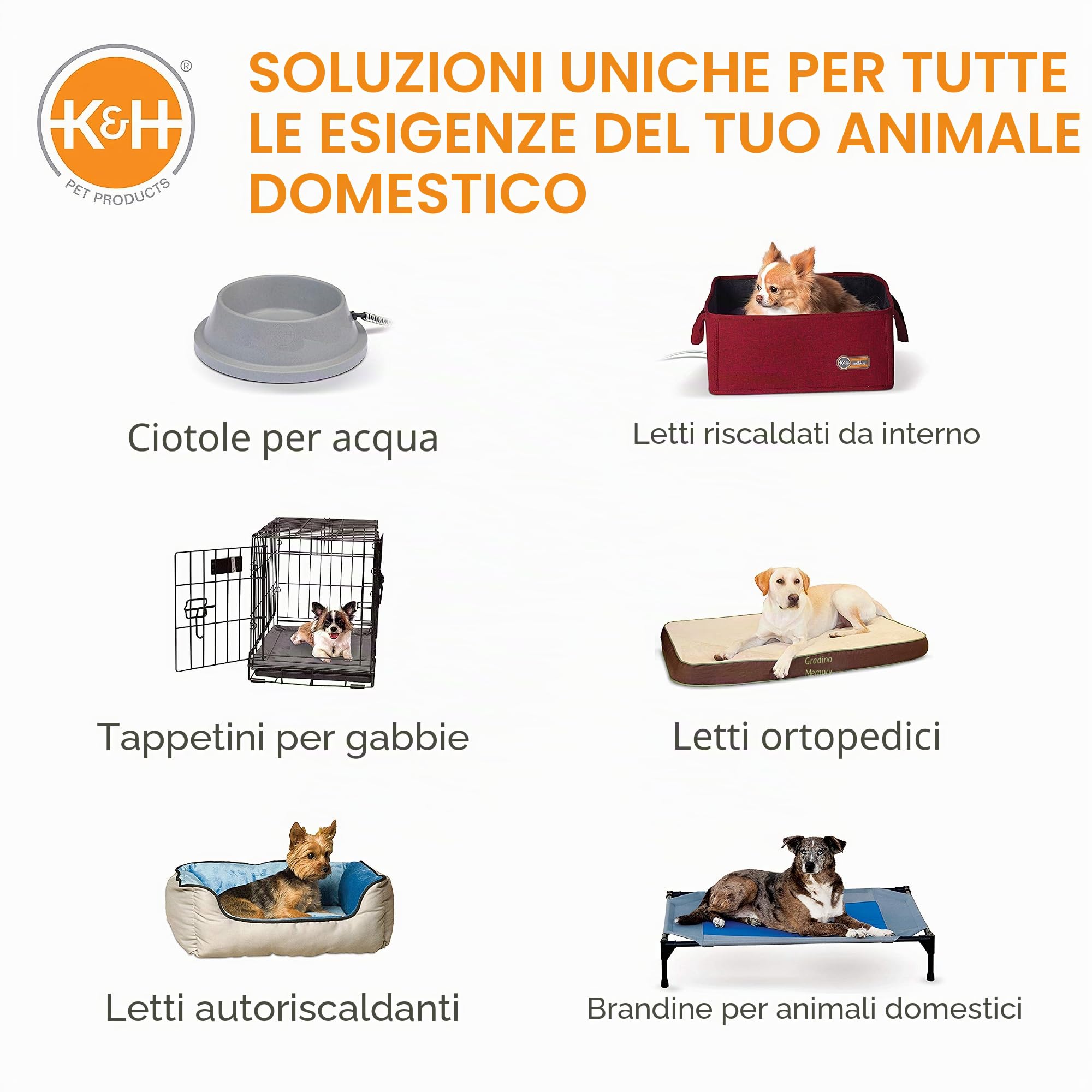 K&H Prodotti per animali domestici, letto rialzato per cani con rete traspirante lavabile, piedini in gomma antiscivolo, lettino portatile per interni ed esterni, rete grigia/nera