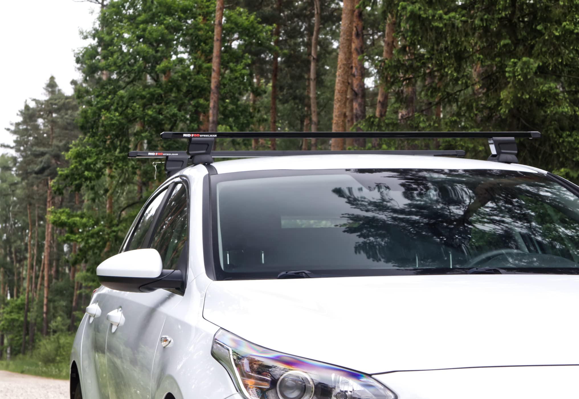 RIDIGO STEELBAR Dachträger für Hyundai i30 2 II GD 3/5-Tür 2012-2016 | Stahl, 75 kg Tragkraft, fixpunkte, Schwarz
