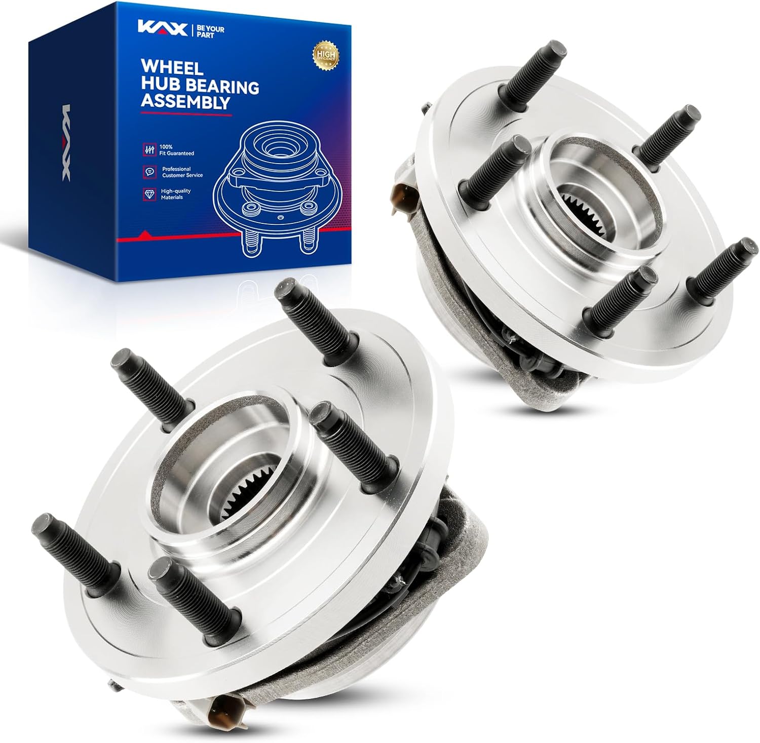 KAX 513234 2pcs Front Wheel Hub Bearing Compatible with 2005-2010 Jeep Grand Cherokee,5 Lug W/ABS