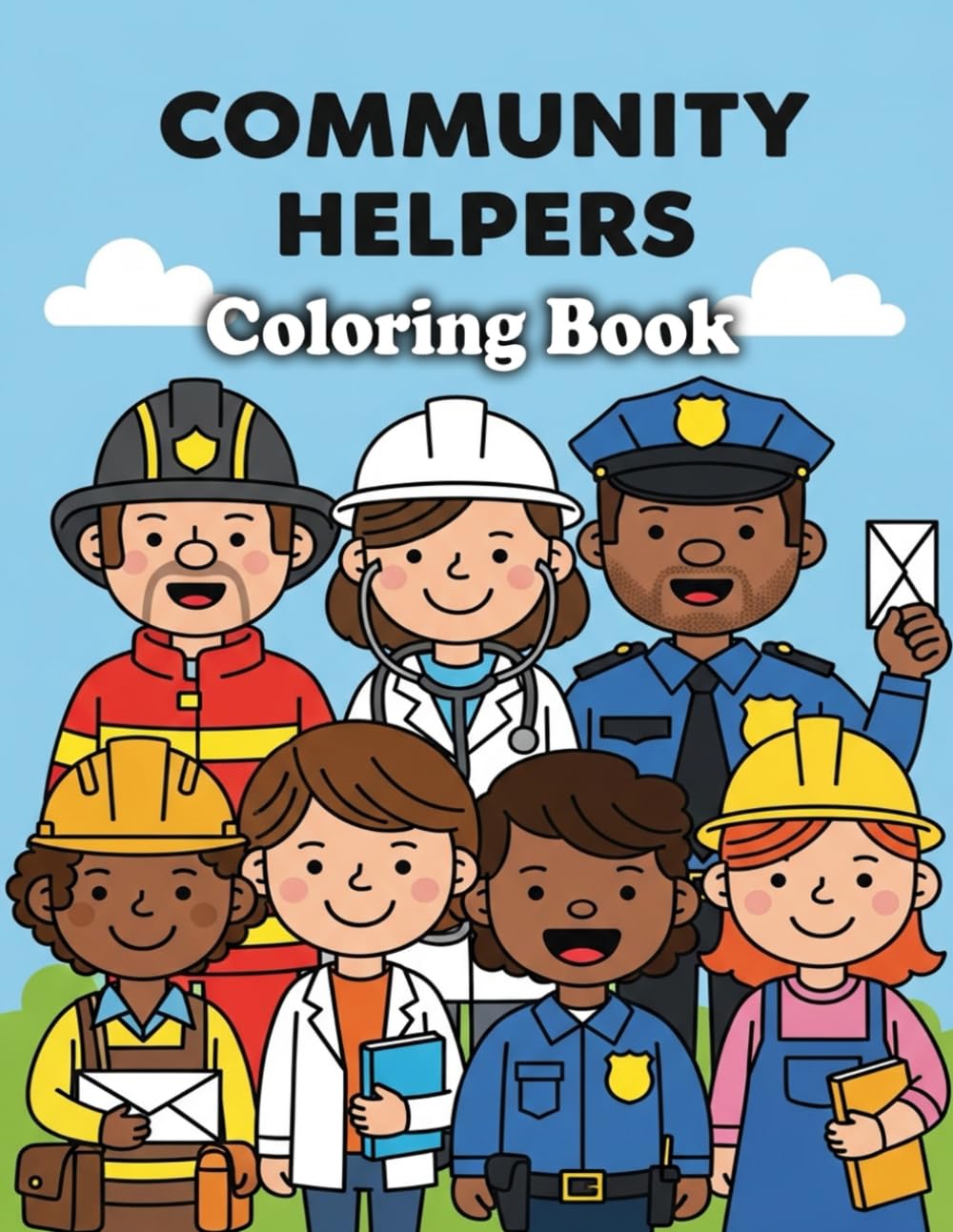 Community Helpers Coloring Book: A Fun Coloring Book for Kids Ages 4–7 Featuring Firefighters, Doctors, Police Officers, Teachers and More