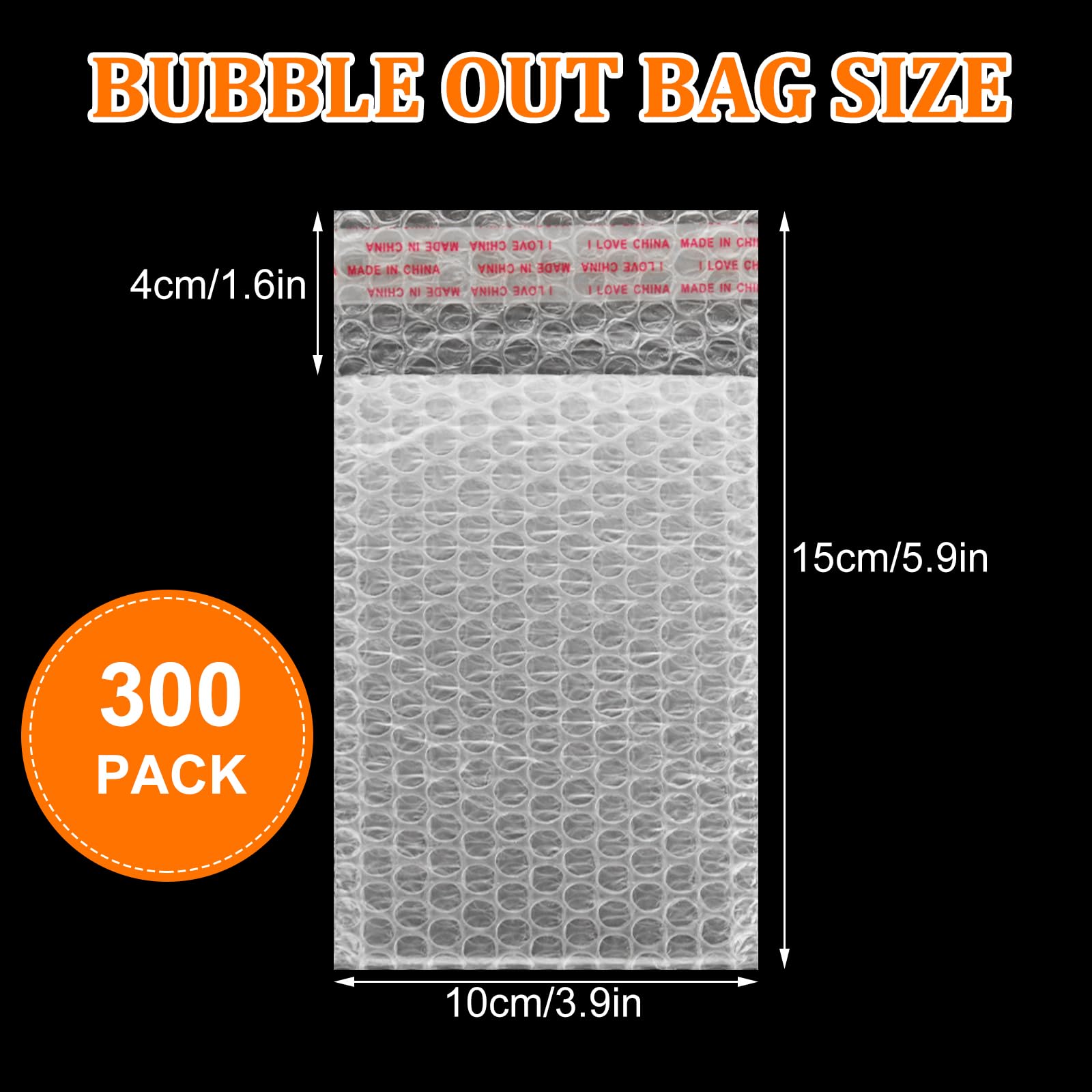 DAJAVE Luftpolsterbeutel, 10,2 x 15,2 cm, transparent, doppelwandige Luftpolstertasche, Polsterung, Verpackungsbeutel für kleine Unternehmen, Umzug, Versandaufbewahrung, 300 Stück