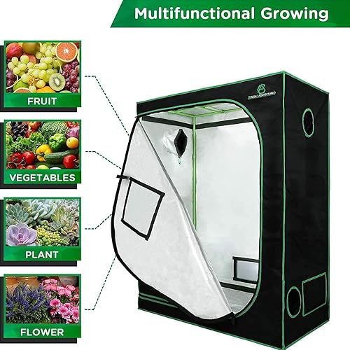 Miniatura 9 de GA - Tienda de cultivo de 24 x 24 x 48 pulgadas, con ventana de observación y bandeja de suelo impermeable para cultivo de plantas de interior, 2 x