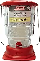 Coleman 70+ Hour Citronella Outdoor Lantern - Red Candle Lantern for Camping, Picnics, Patio with Hang Handle, 6.7oz