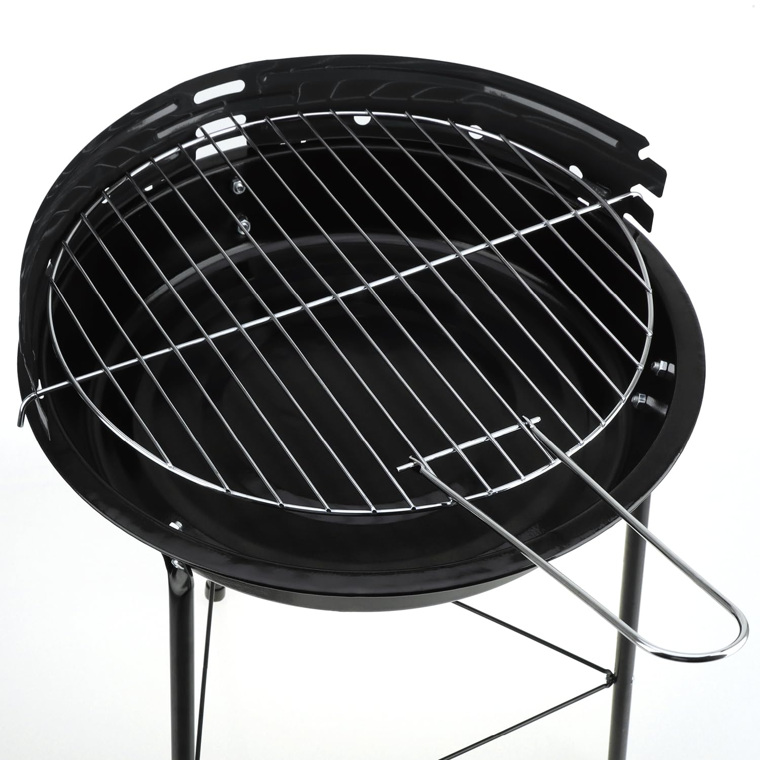com-four® 3X Griglia per Barbecue, treppiede con griglia Regolabile | griglia rotonda in metallo per balcone - terrazza - giardino [la selezione varia]
