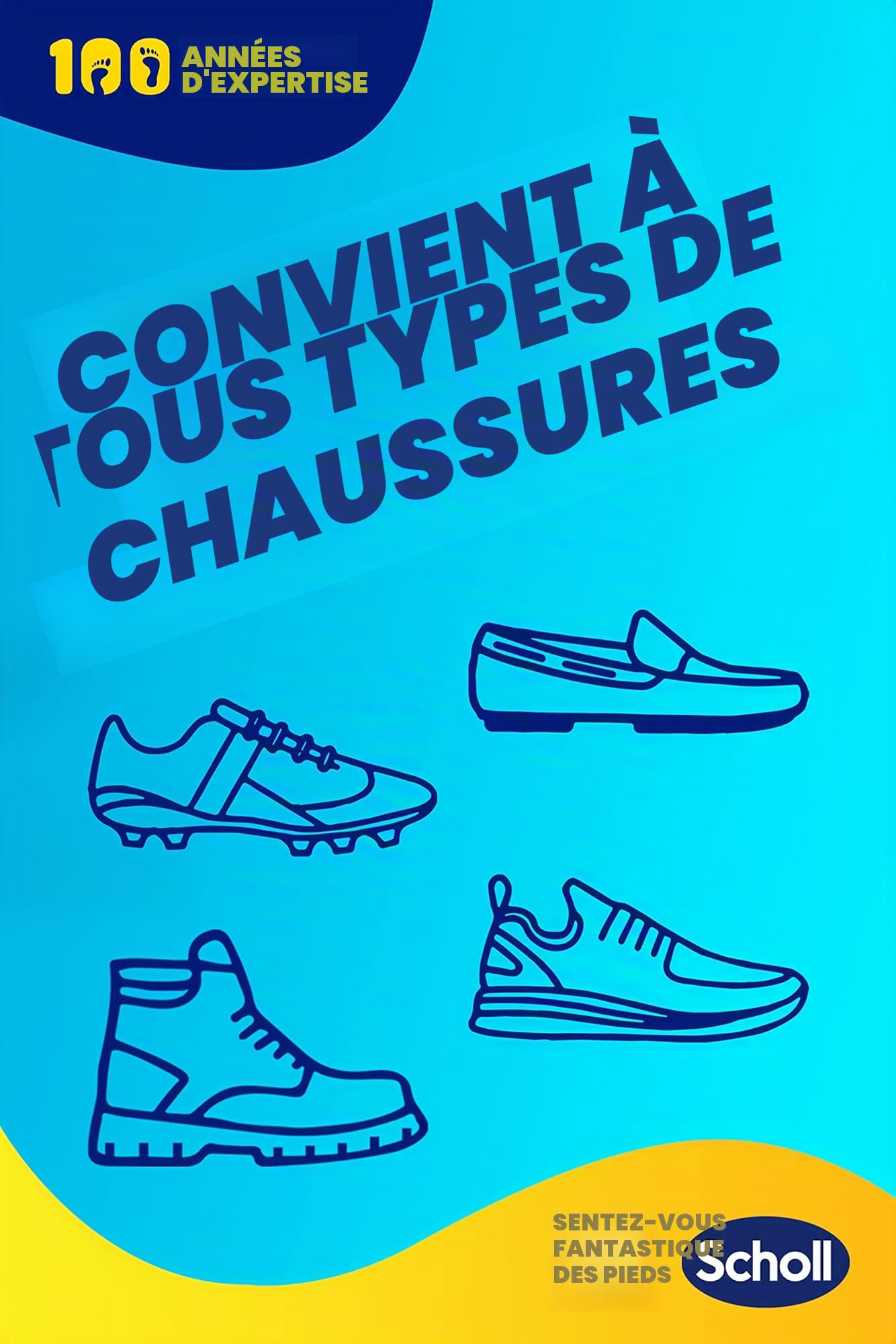 Scholl Fresh Step Lot de 4 sprays anti-odeurs pour chaussures jusqu'à 24 heures de fraîcheur 150 ml