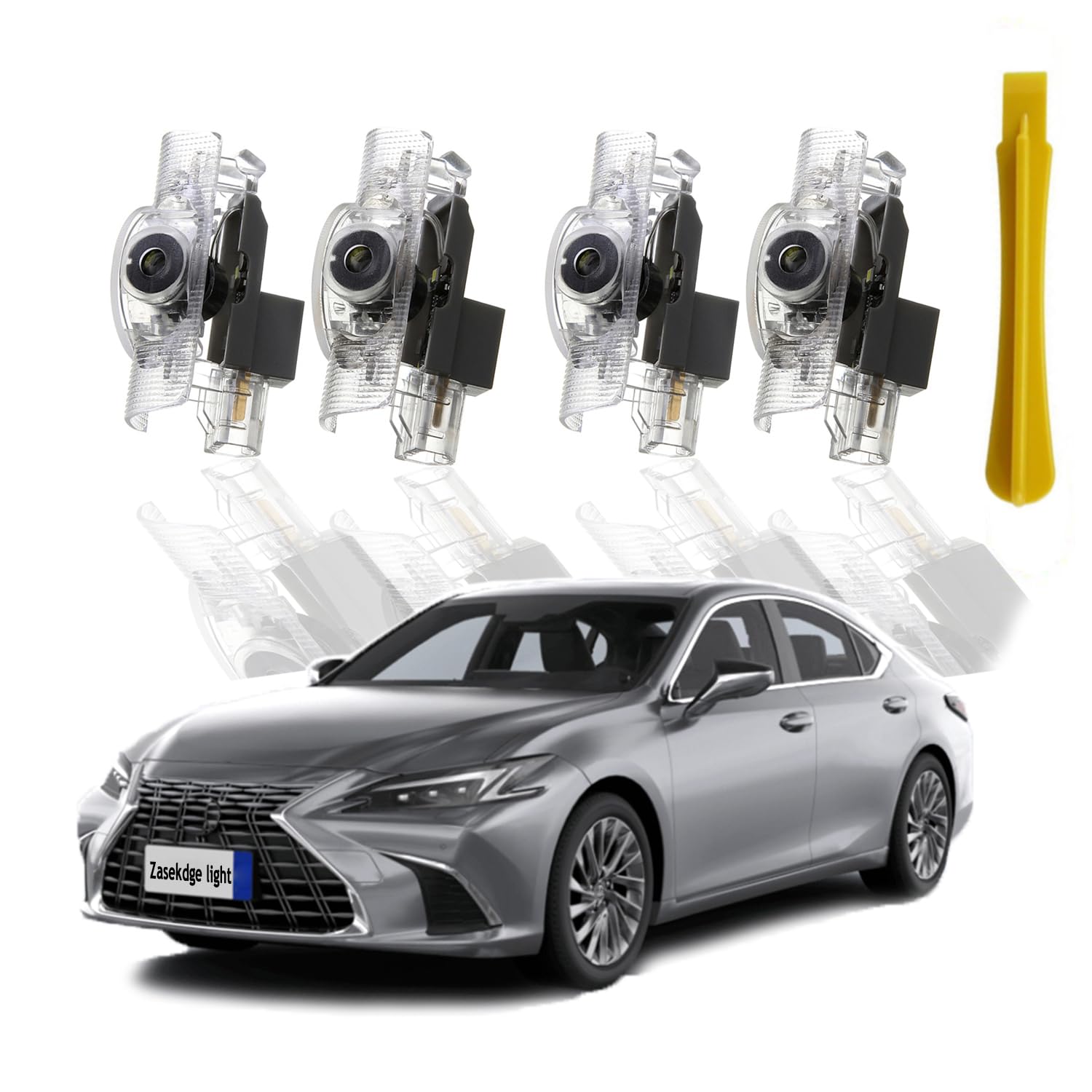 Zasekdge Never Fade Car Door Lights Logo Projector,HD LED Car Welcome Projector Lights Compatible with LS/ES/is/LX/RX/GS/GX/RC Car Door Accessories