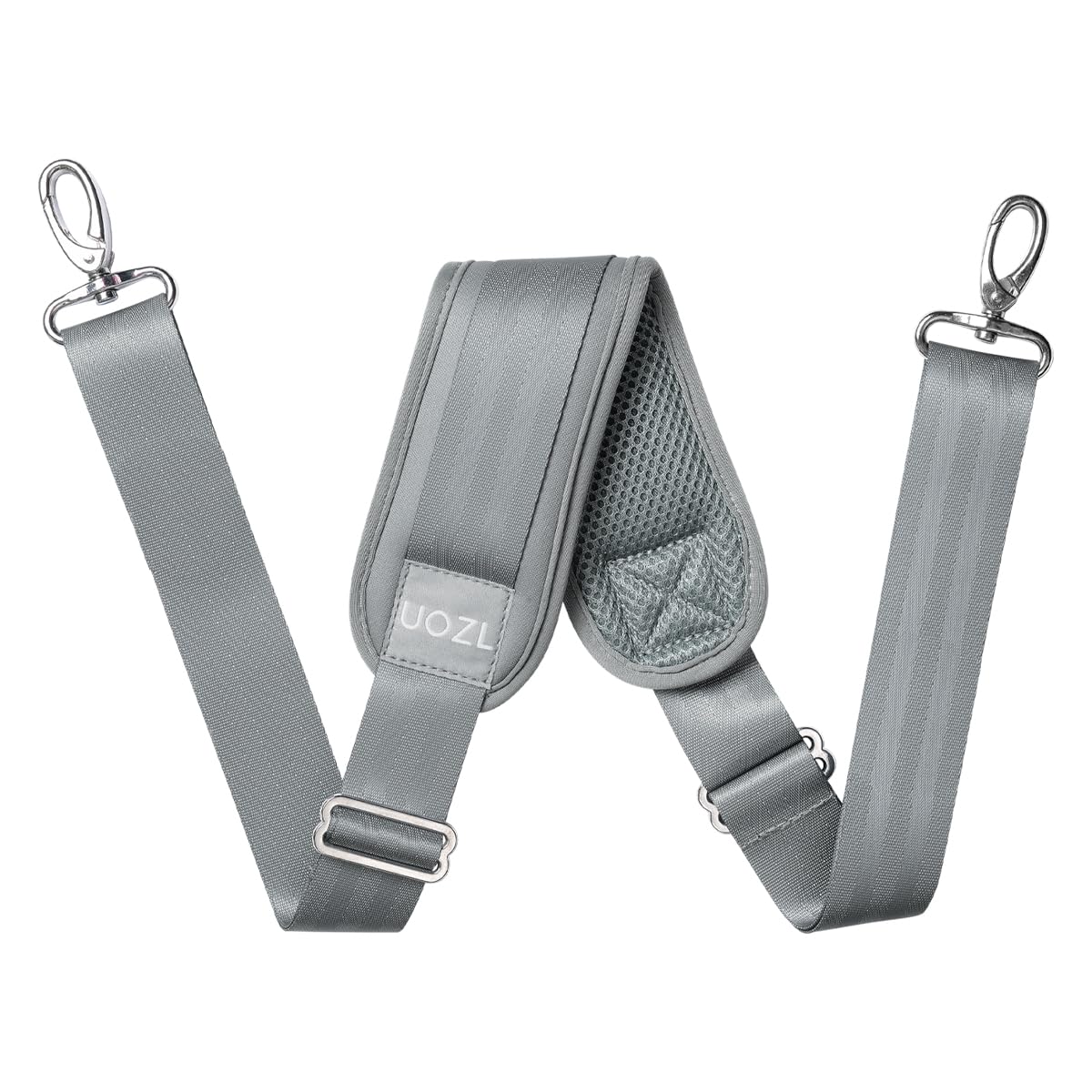 59 Inch Shoulder Straps, Soft with Ultra-Thick Fixed Shoulder Pad, Two Way Independently Adjustable Buckle Replacement Straps for Laptop Bag Messenger Bag Tool Bag Luggage,Gray