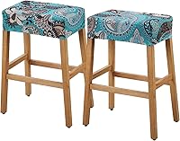Vista 16 de YISUN Fundas de taburete rectangulares, paquete de 2 fundas elásticas impermeables para asiento de silla de montar, taburetes de bar, sillas de bar
