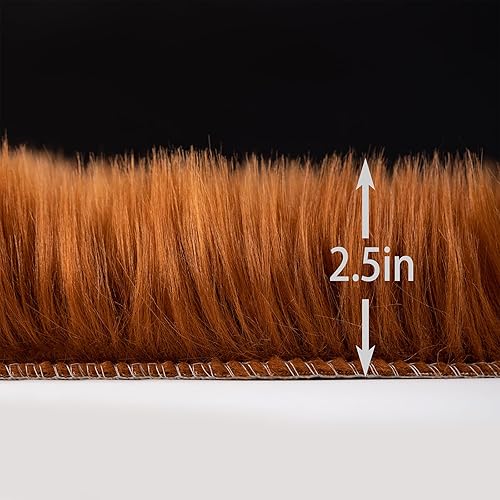 Miniatura 224 de Alfombra blanca de piel sintética de piel de oveja de 2 x 6 pies, alfombra mullida súper suave y esponjosa utilizada para dormitorio, suelo de Blanco