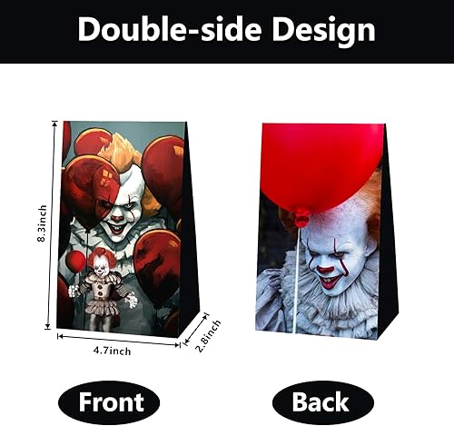 Miniatura 2 de 12 bolsas de regalo de terror IT para fiesta, suministros de fiesta de cumpleaños de terror IT para decoraciones de fiesta de cumpleaños de terror.