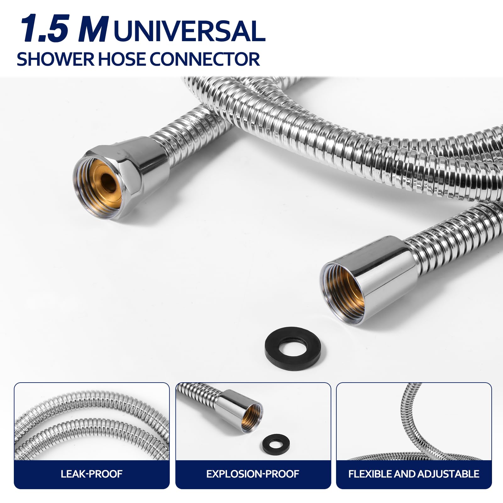 Blendura Doccino per Doccia, Soffione Doccia Alta Pressione Risparmio Idricocon con1.5m Tubo Doccia, Doccia Soffione con 5 Modi Funzione, Soffione Doccia Anticalcare 3 Filtro, Grigio
