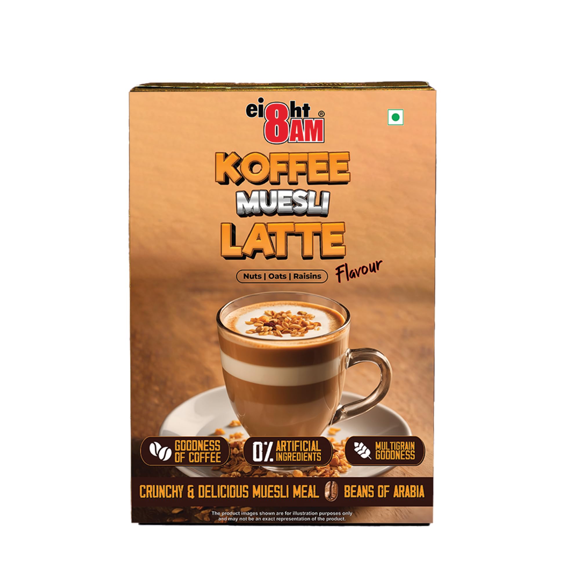 8AM Koffee Muesli Latte 400g Box | Coffee, Oats, Black Raisins & Bran | 100% Arabica Beans | High-Fiber Breakfast Cereal - 74% Fruits, Nuts & Grains - Energize Your Mornings! (B0D4ZDRXH5) Amazon Price History, Amazon Price Tracker