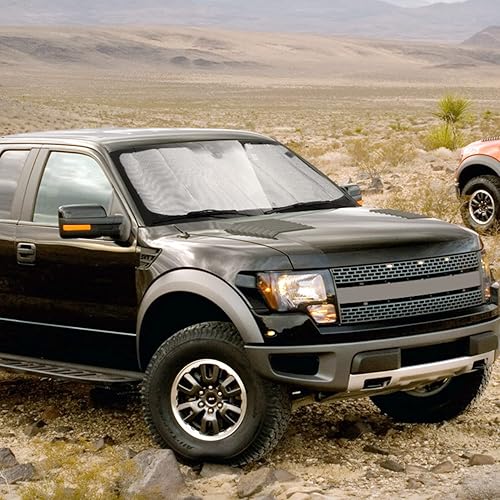 Miniatura 6 de Jimen Compatible con Ford F150 2009-2014, parasol reflectante para parabrisas de automóvil, protector solar para ventana