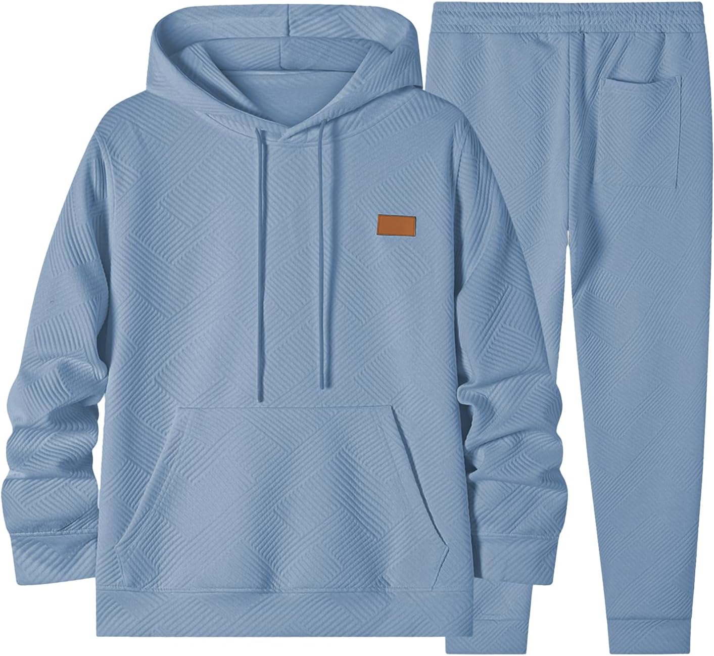 JMIERR Mens 2 Piece Jacquard Sweatsuit Outfits Hoodie Sweatshirt & Joggers Sweatpants Set Tracksuit