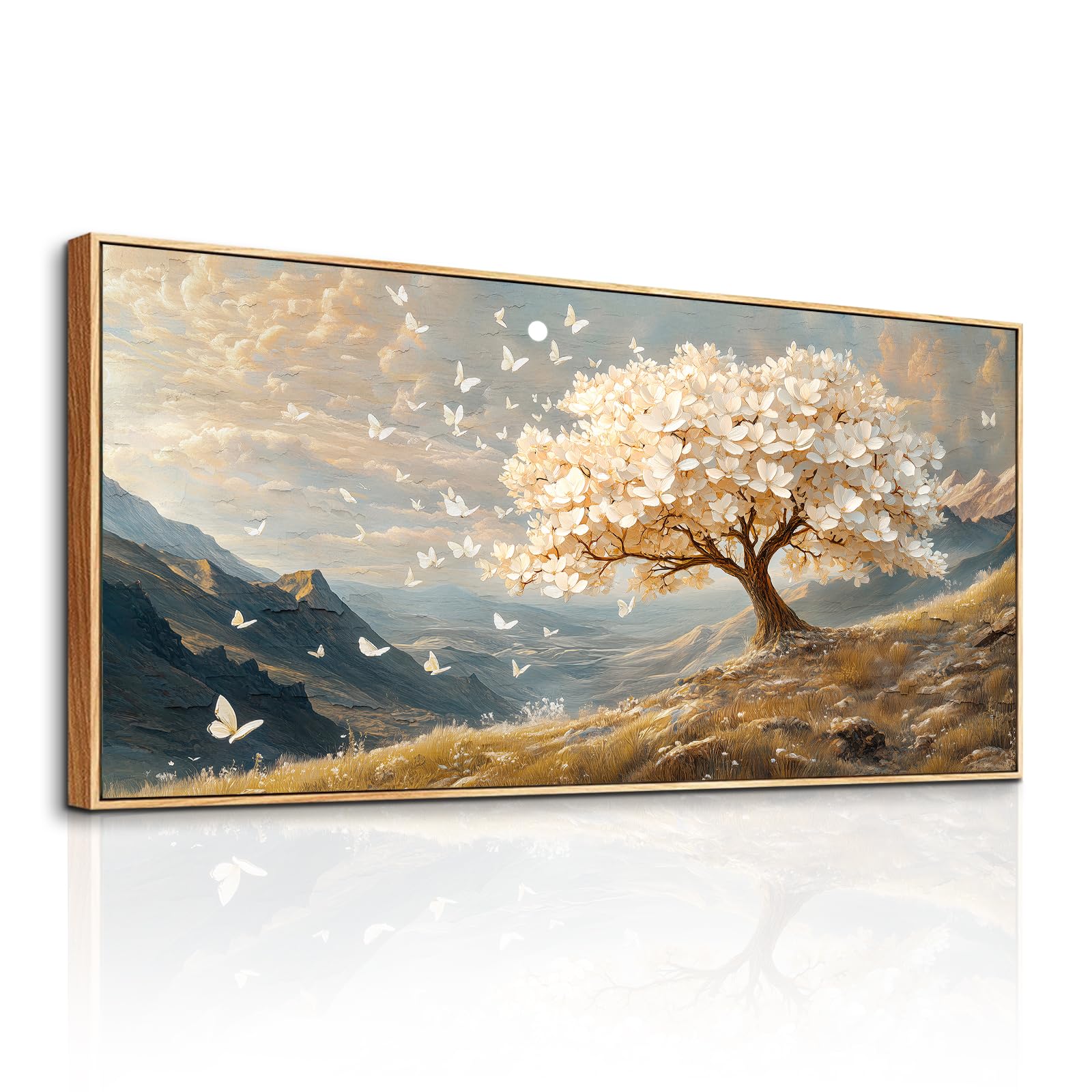 SERIMINO Bilder mit Rahmen Baum des Lebens Gemälde Wohnzimmer 50x100 cm
