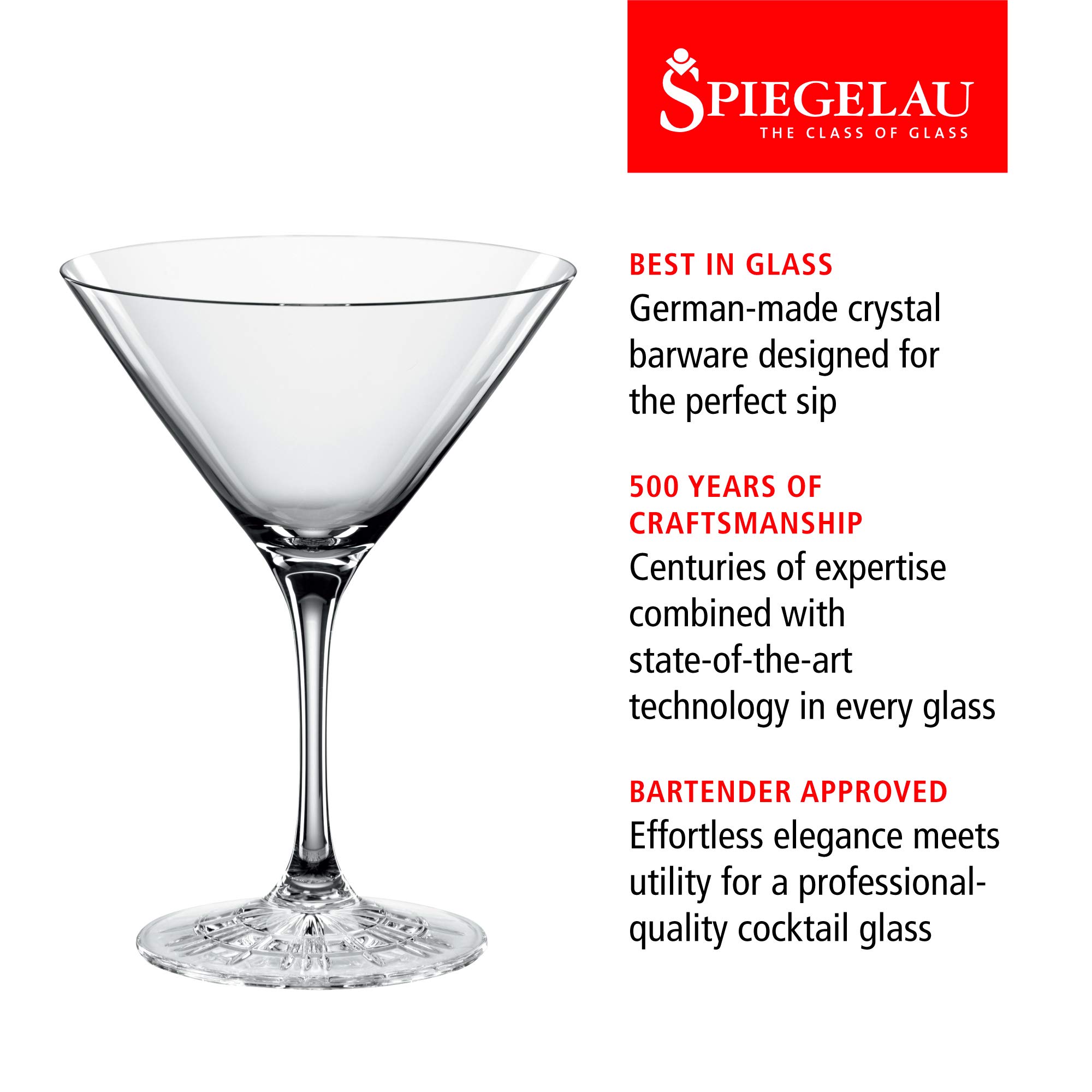Spiegelau & Nachtmann Serve 4500175 - Juego de 4 Copas de cóctel (Cristal, 165 ml)