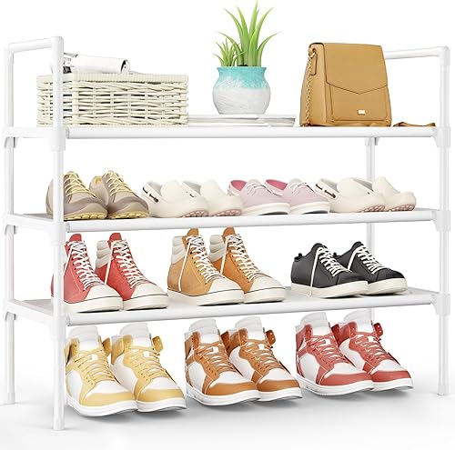 Miniatura 3 de Kitsure Zapatero – Organizador de zapatos de 2 niveles, zapatero para armario, entrada, dormitorio, estante de almacenamiento de fácil montaje con