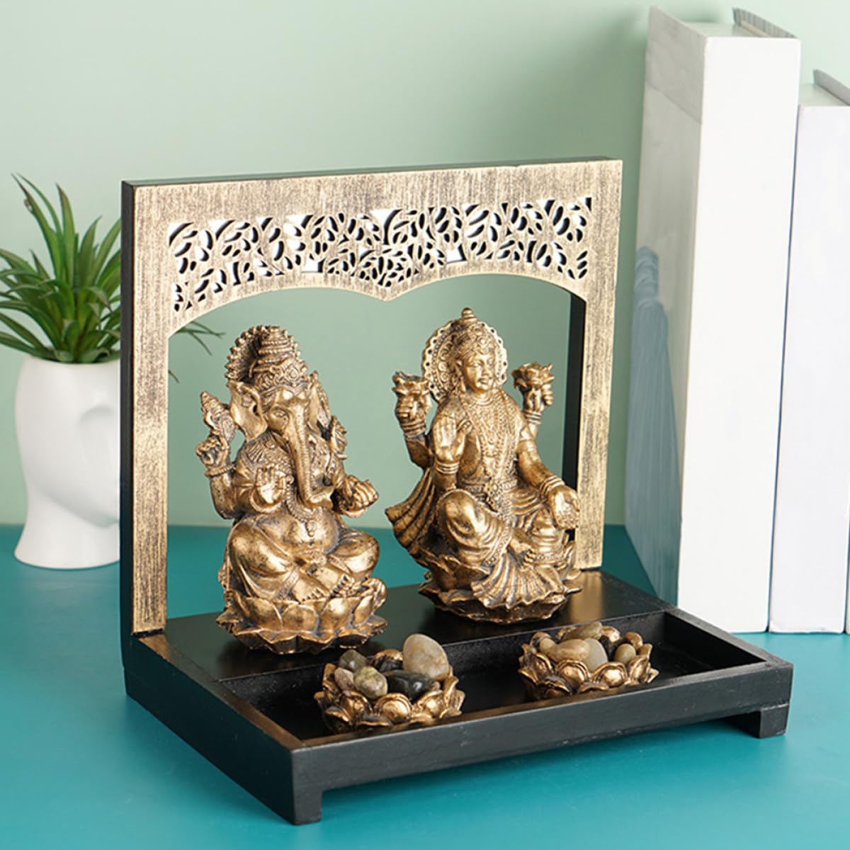 Statua in Resina di Buddha Portacandele Decorativo da Meditazione e Salotto 10 Cm