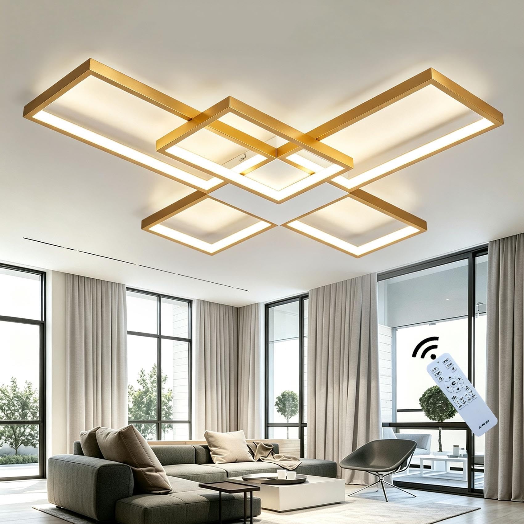 Lámpara de Techo LED 85W Moderna Cuadrada Entrelazada 78x70cm
