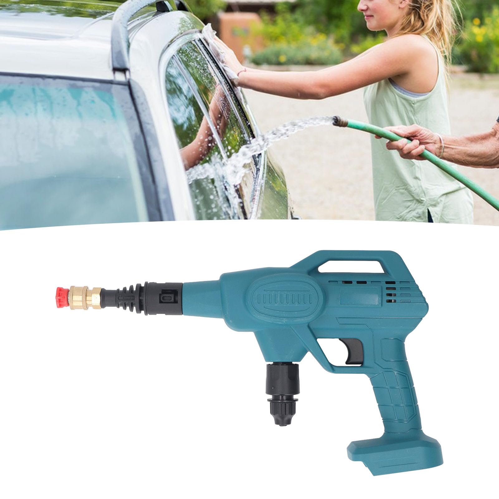 Rosvola Bezprzewodowa Myjka Ciśnieniowa Zasilana z Baterii 305PSI Przenośny Wysokociśnieniowy Pistolet na wodę ze Zbiornikiem na pianę do Czyszczenia Samochodu Patio Ogrodowe