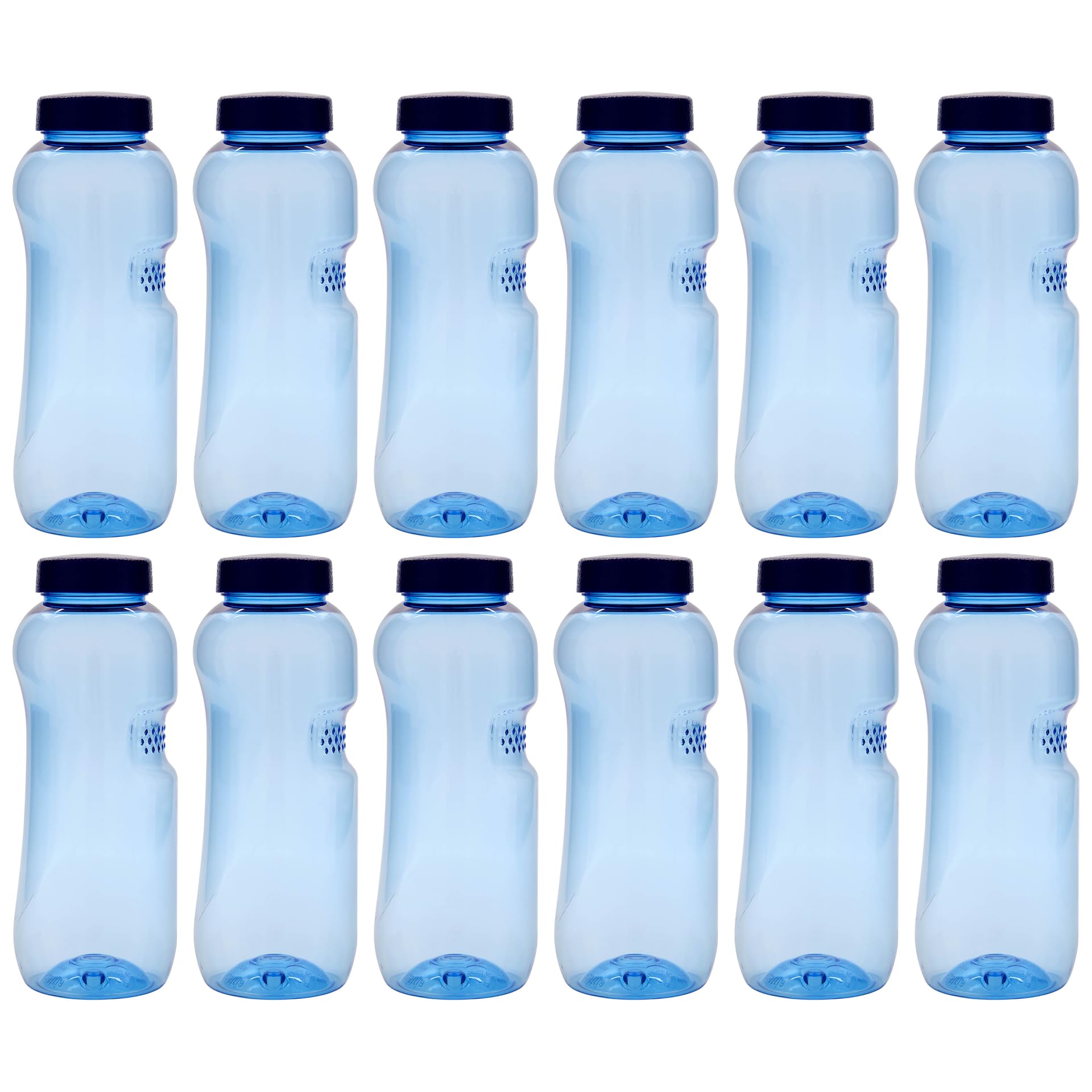 PET-Trinkflaschen Titan mit Schraubverschluss blau Kavodrink Titan BPA-frei ohne Weichmacher, ideal für Büro, Sport, Haushalt, Krankenhäuser und andere Einrichtungen (12, 500, Milliliter)