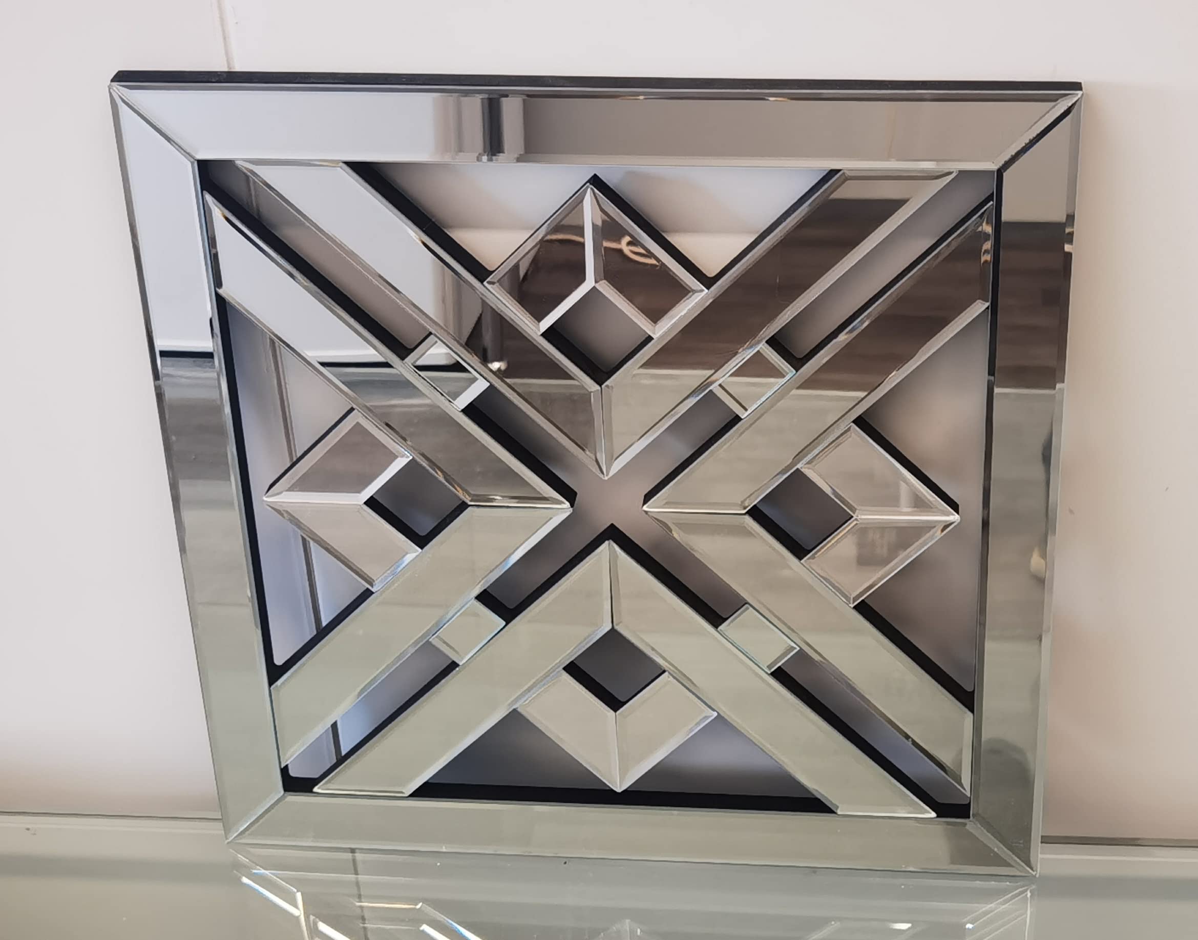 Deenz 30Cm Decorative Geo Mirror Geometric Style Modern Fashion Art Decor Decorative Mirror For Living Room Bedroom Bathroom (3)