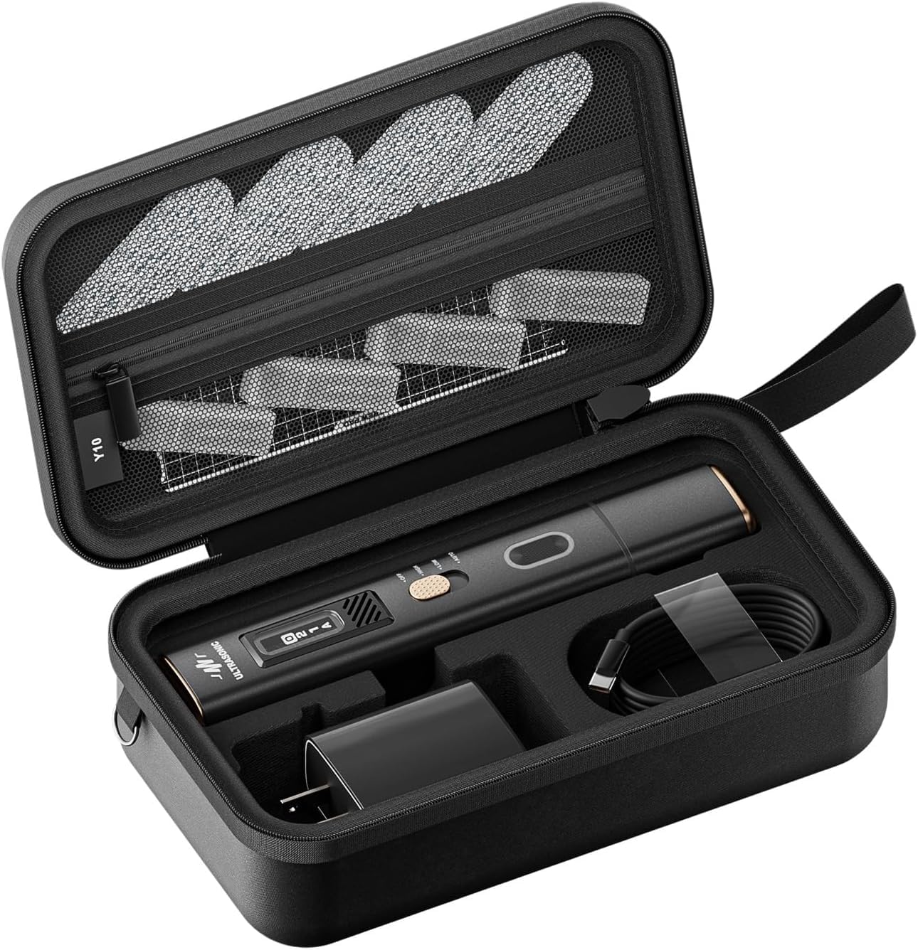 2-in-1-Ultraschallschneider, 35 W leichtes Hand-Ultraschallmesser, Ultrasonic cutter mit 50 Klingen und OLED-Display, geeignet für 3D-Druckmodelle aus Kunststoff, Harz, Polyethylen und Leder