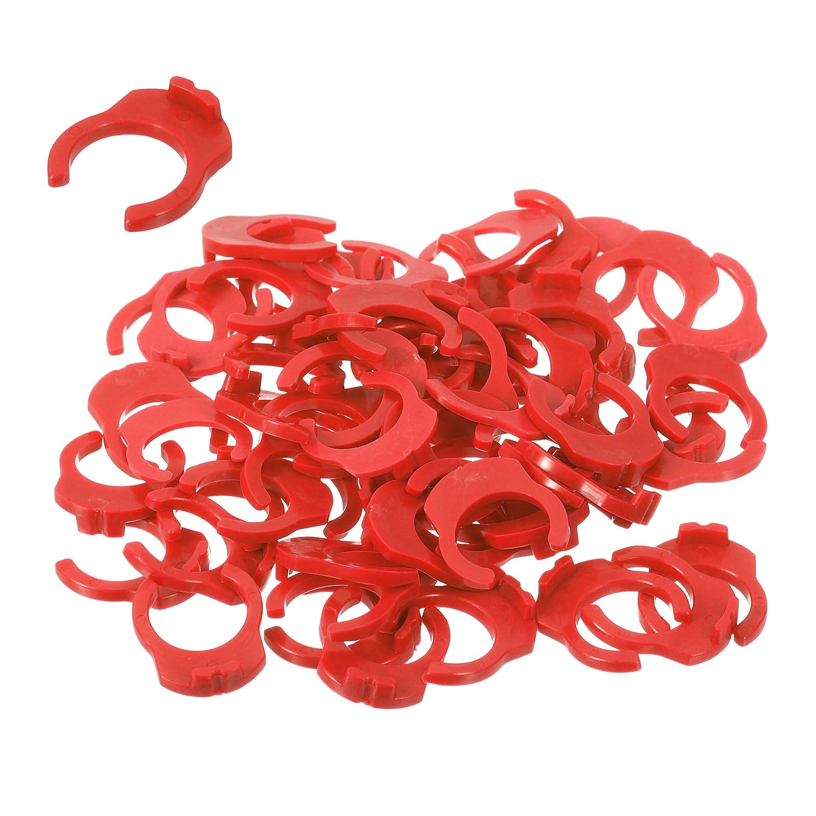 sourcing map 50Pcs 3/8 Inch Locking Clip for RO Water Filtration Systems Tube Quick Connect Lock Clamps Fitting Replacement Parts, Red