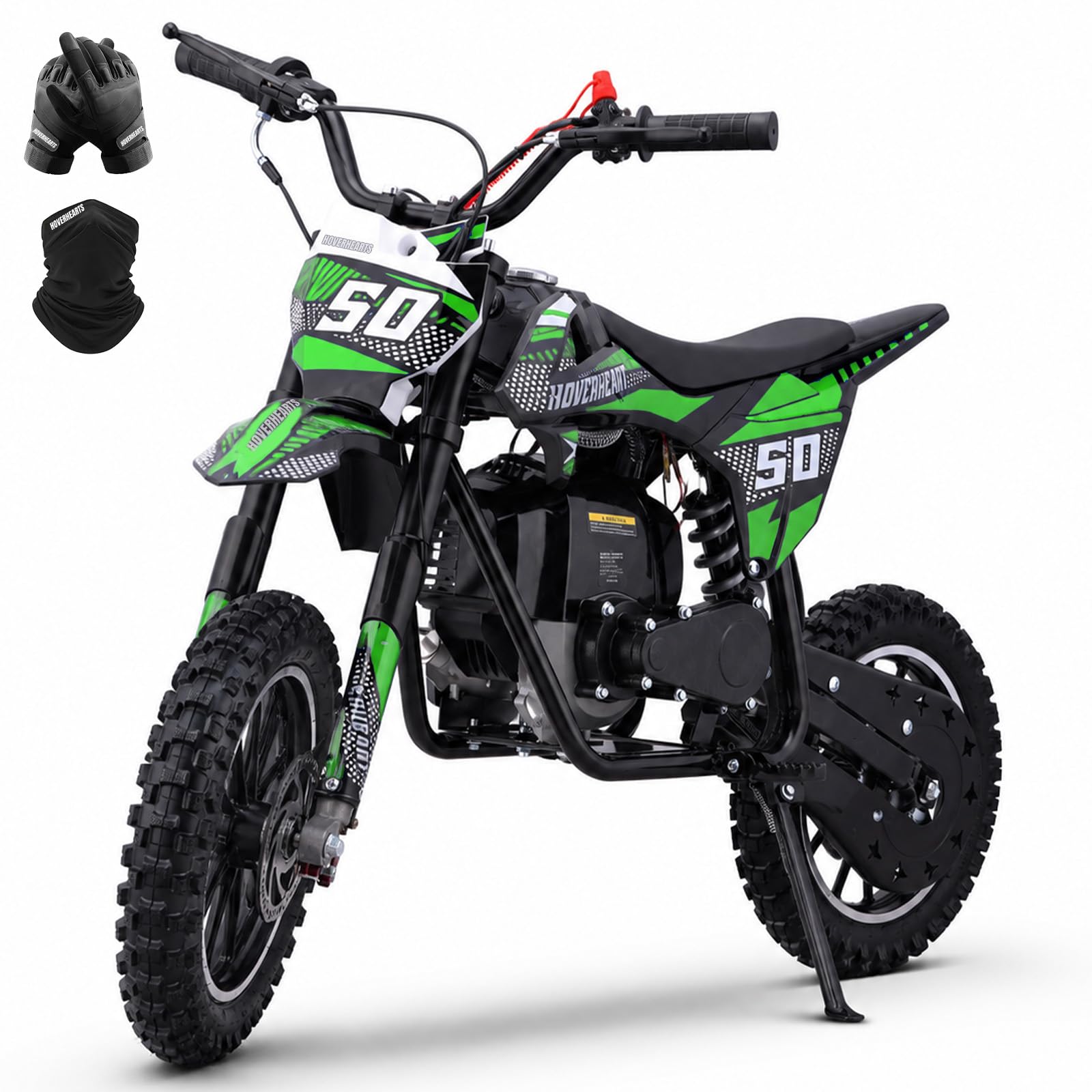 HOVER HEART Gas Dirt Bike, Kids Dirt Bike, 39cc 4-Stroke Gas Powered Dirt Bike, Kids Motorcycle with Disc Brakes and Shock Absorption, for Youth &