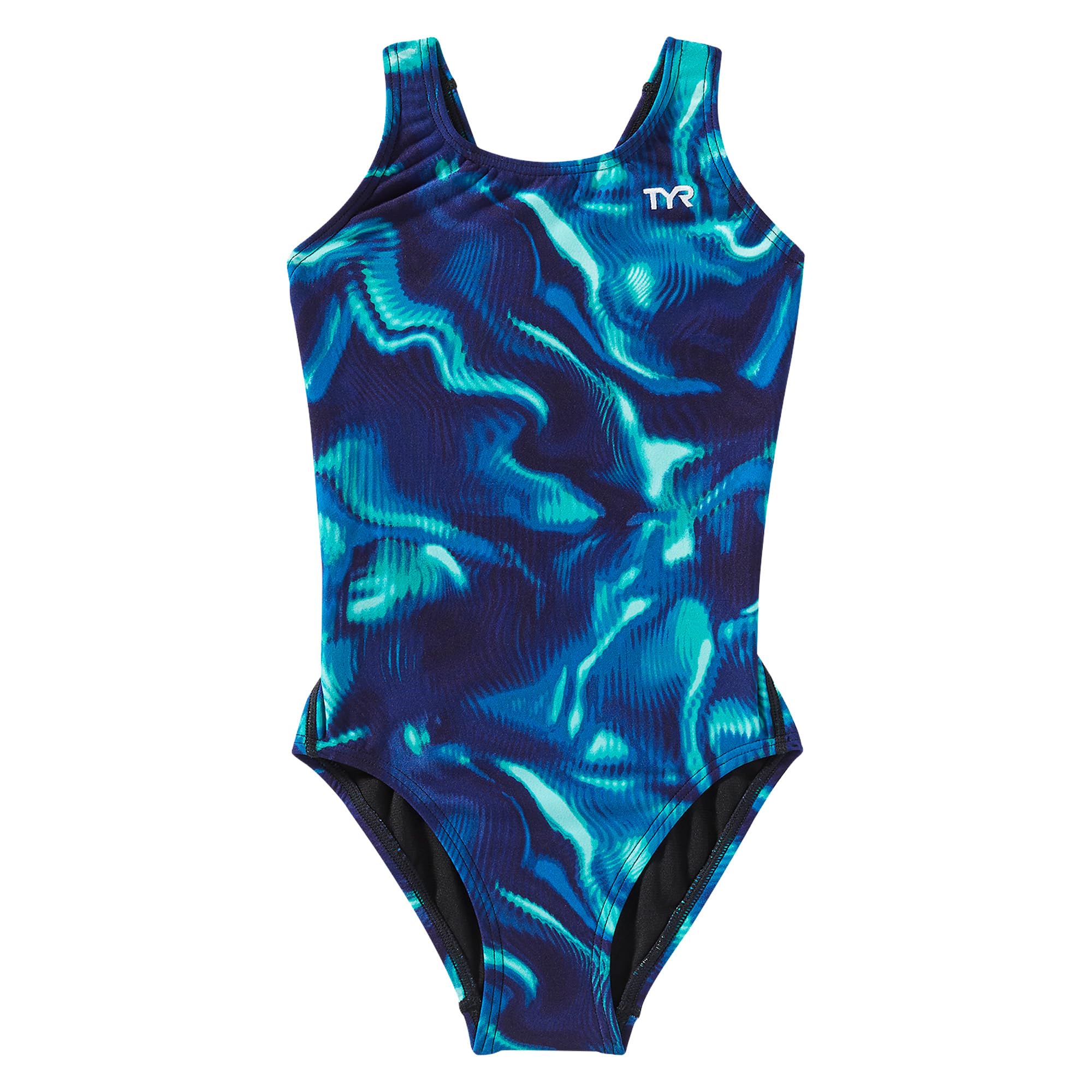 Photo 1 of TYR - Girls' Waveform Durafast Elite Maxfit One Piece Swimsuit, Blue/Green, 24