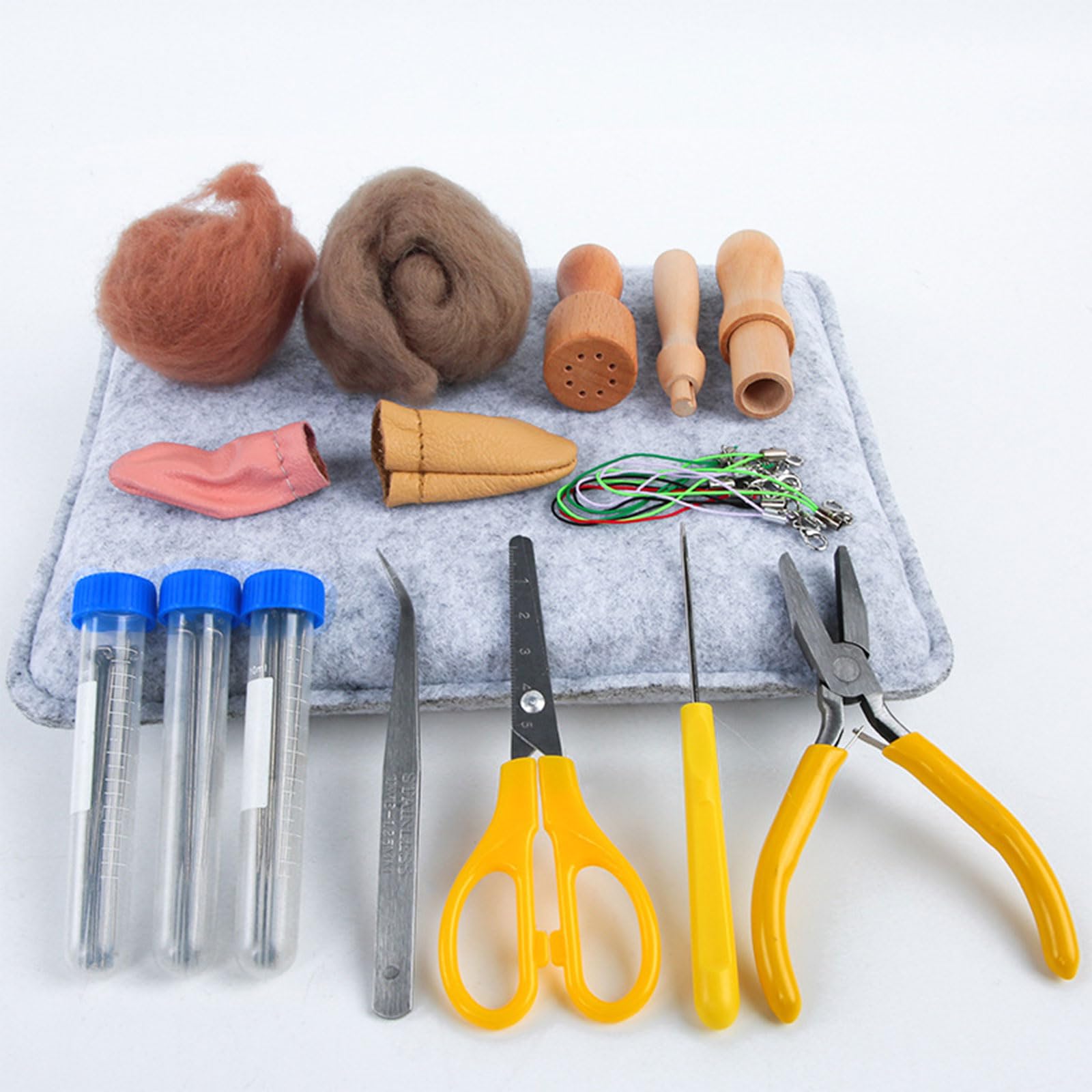 Iniciador de fieltro de aguja con bolsa de almacenamiento, juego de 32 colores de lana itinerante, kits de fieltro de lana con herramientas de fieltro para suministros de artesanía para principiantes
