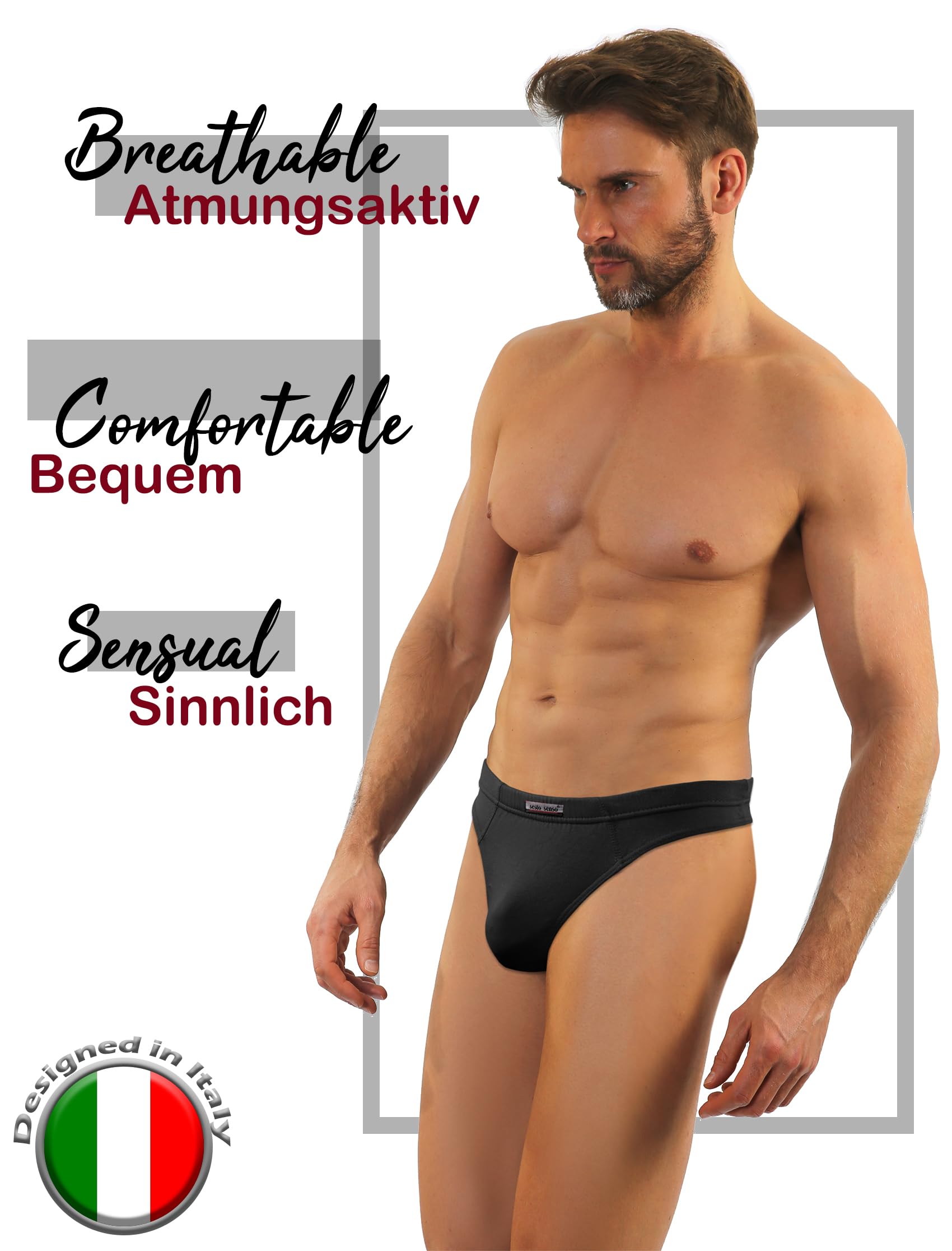 sesto senso Homme String Sexy Thong Micromodal 1-3 Pack Tanga Slips