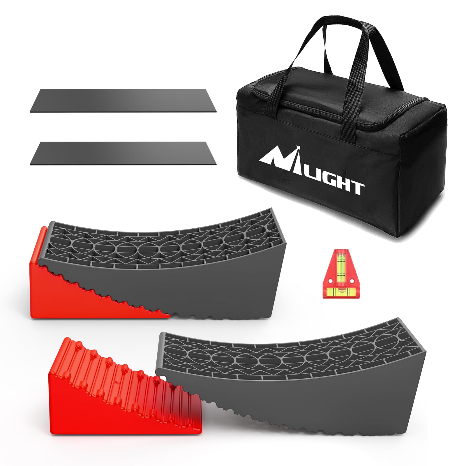 Nilight RV Leveler - 2 Pack Camper Leveling Blocks Ramp Support Dual Axles, Up to 35,000lbs, Fast RV Accessories Leveling System for Travel Trailer,