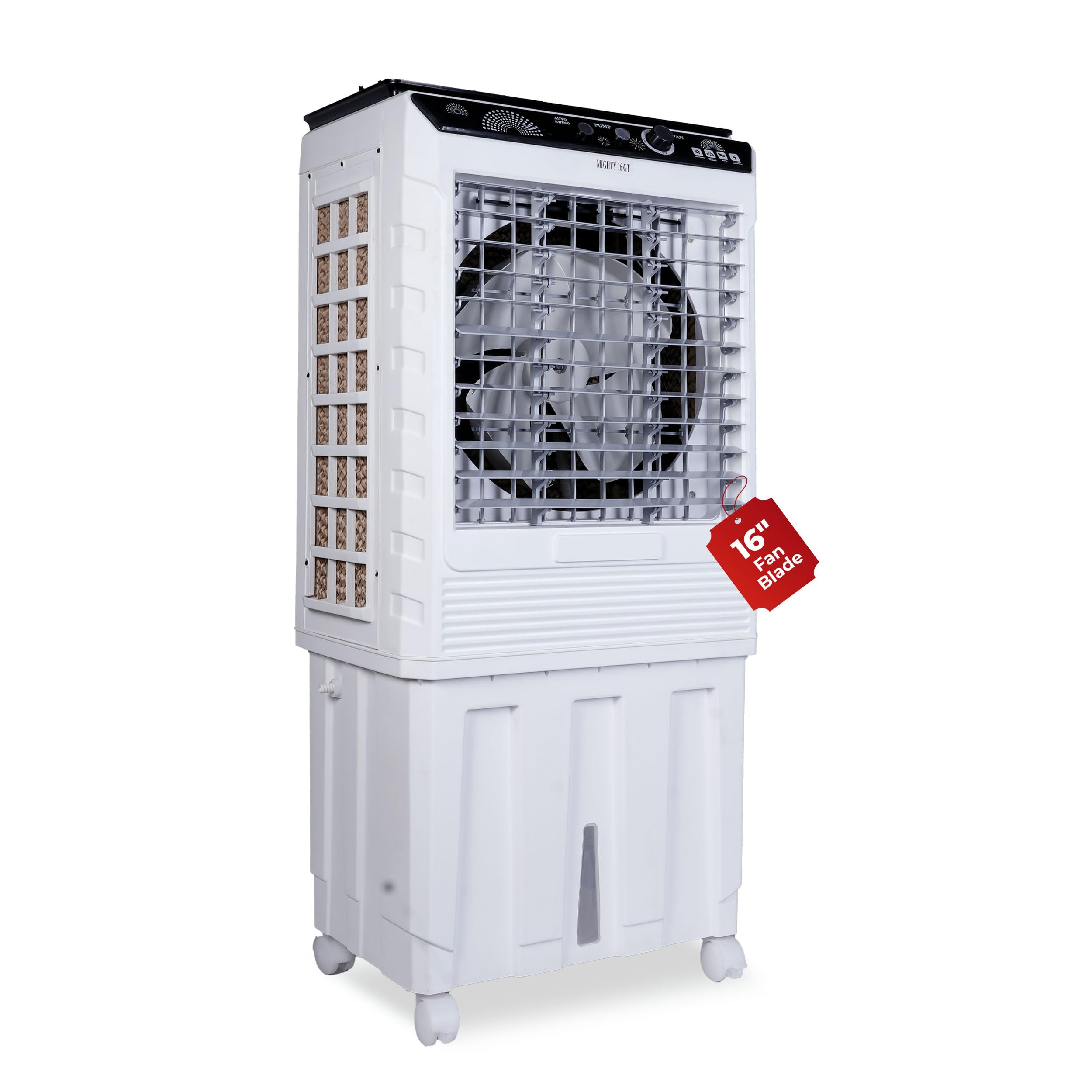 HAVAI Mighty 16 GT Glass Top Desert Air Cooler | 16 Inch Fan, 100L Tank, 5190 m³/hr Air Delivery | 350 Sq Ft Coverage | Honeycomb Pads, Aluminium Motor, Low Noise | White & Grey-image-46