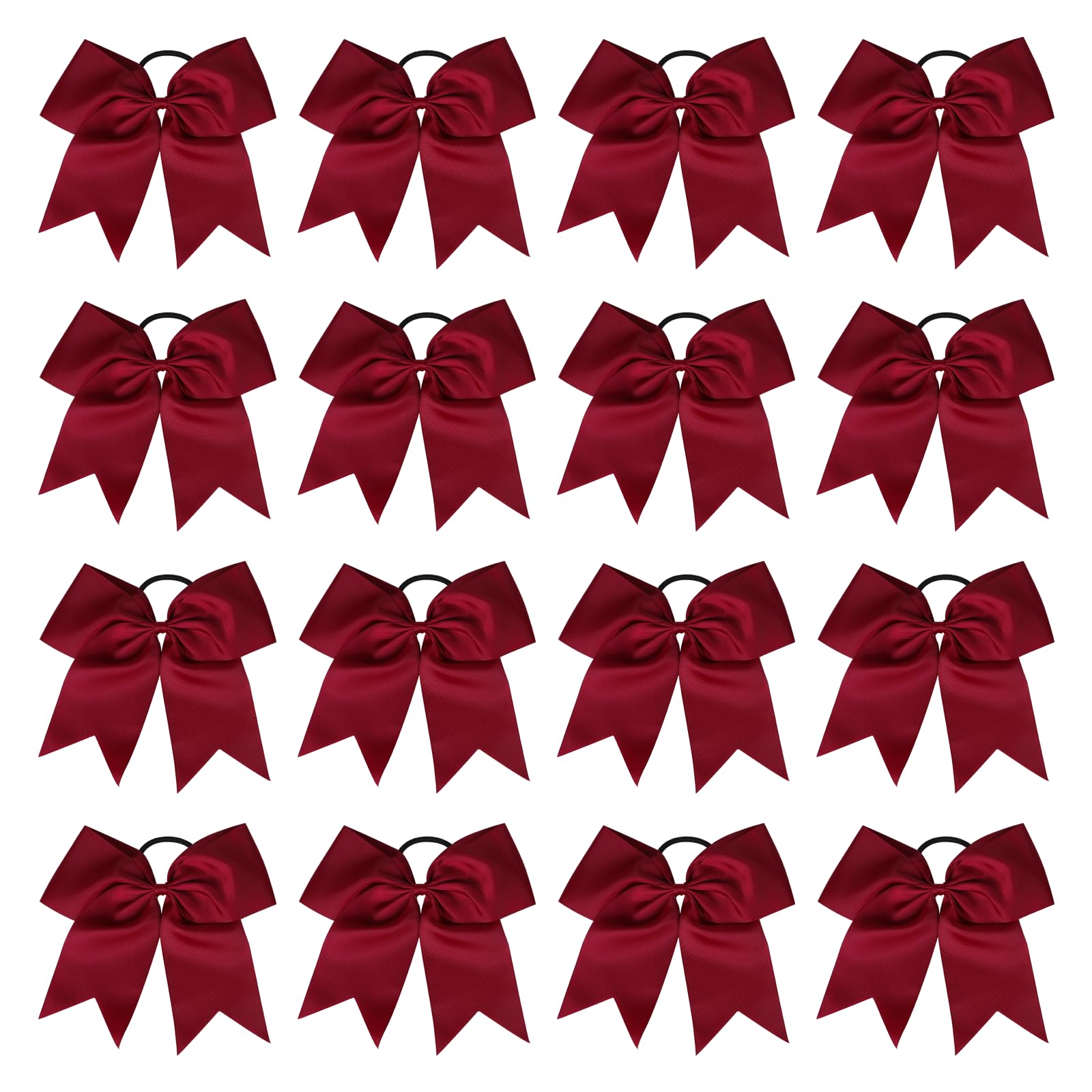 chiduerm 16Pcs Cheerleading Bows 8 Inch Large Cheer Hair Bows Grosgrain Ribbon Elastic Bands Handmade Ponytail Holder for Cheerleading Girls School