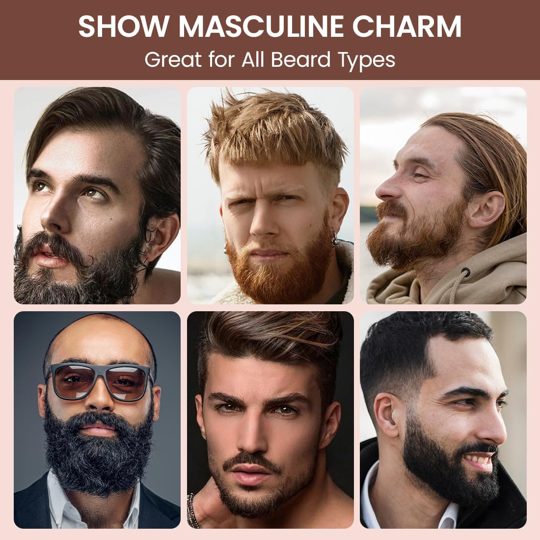 4 Pezzi Set di Accessori per Barba:Spazzola Barba,Pettine di legno Massiccio,Forbici + Sacchetto di Stoffa,Adatto all'Aperto,Viaggi, Regali per Uomini
