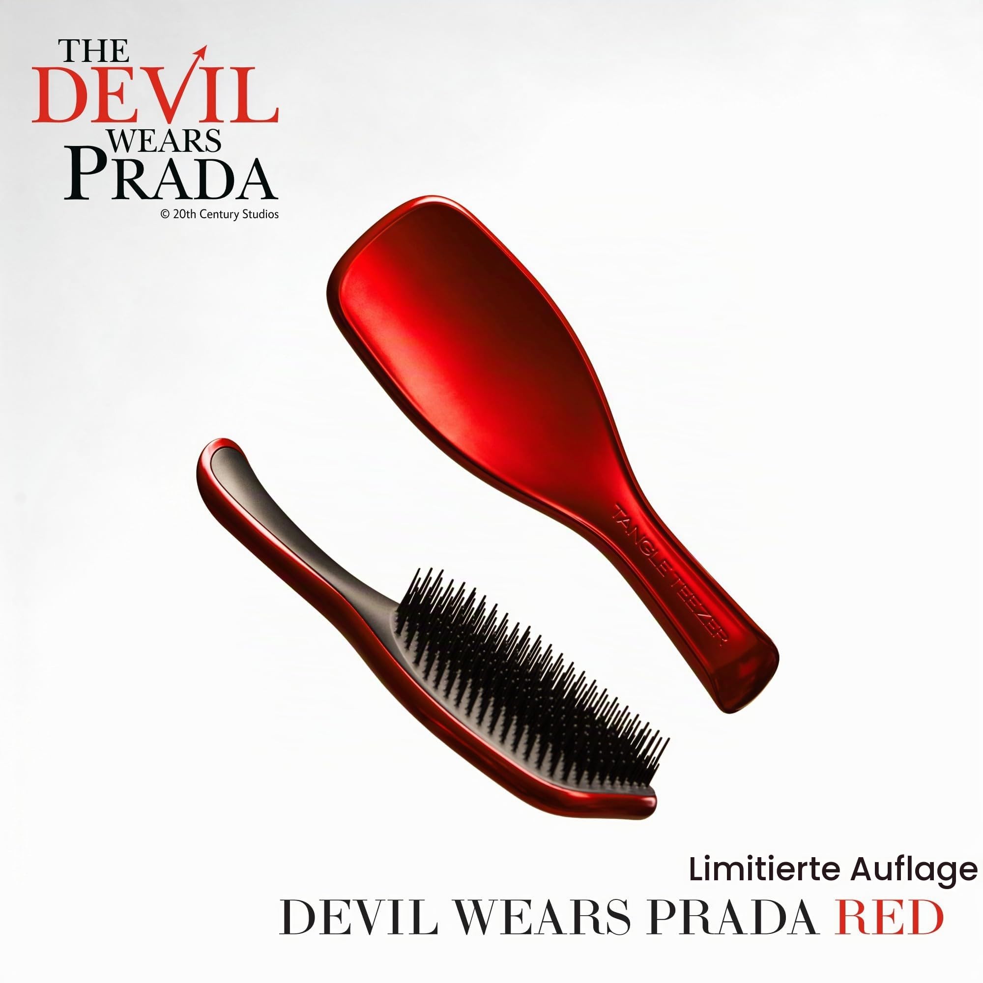 Tangle Teezer x The Devil Wears Prada Ultimate Detangler Haarbürste–Nasses & Trockenes Haar–Entwirrungsbürste für Alle Haartypen–Zweistufige Borsten Reduzieren Haarbruch & Knoten – rotes Chrom-Finish