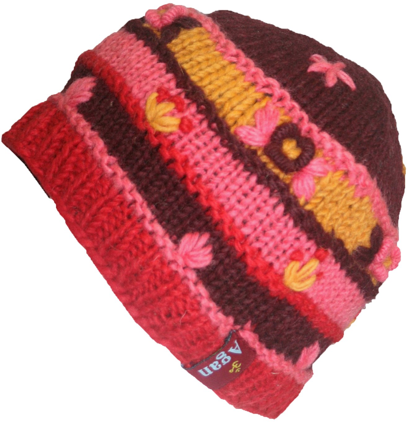 1418 Agan Traders Himalayan Knitted Warm Lamb's Wool Women's Fleece-Lined Hat OR Fingerless Mitten OR Folding Mitten Nepal