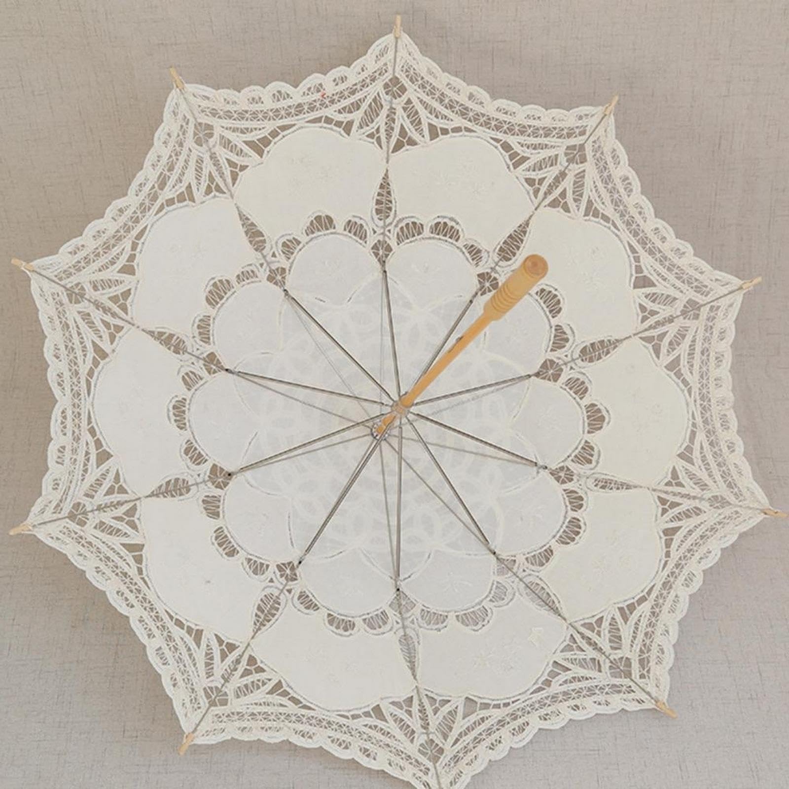 NOGRAX Regenschirm Stickerei Spitze Sonnenschirm Regenschirm Hochzeit Dekoration Foto Prop Vintage Handwerk Spitze Regenschirm Anti-Uv Sonnenschirm