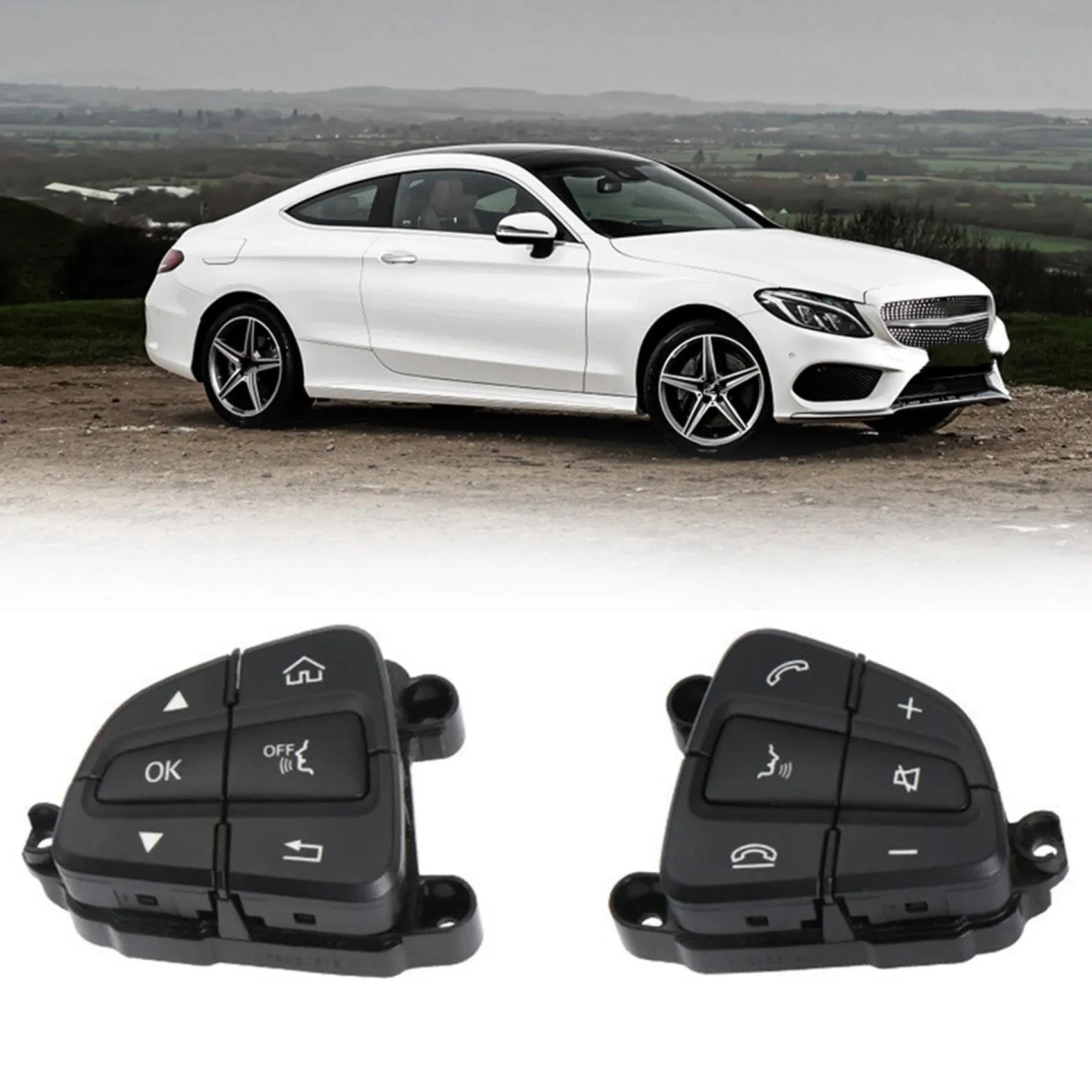 Botones De Control del Interruptor del Volante del Coche para Mercedes para Benz Clase C GLC W205 W253 Funda Volante