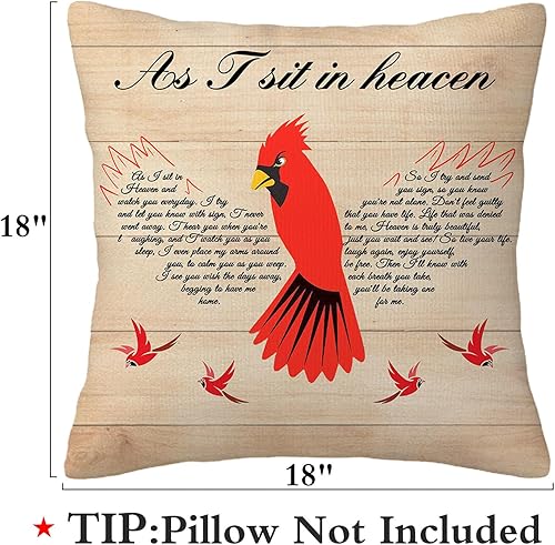 Miniatura 2 de Fundas de almohada cardinales que cayeron del cielo cuando estaba sentado en el cielo, fundas de almohada súper suaves de 18 x 18 pulgadas, funda de