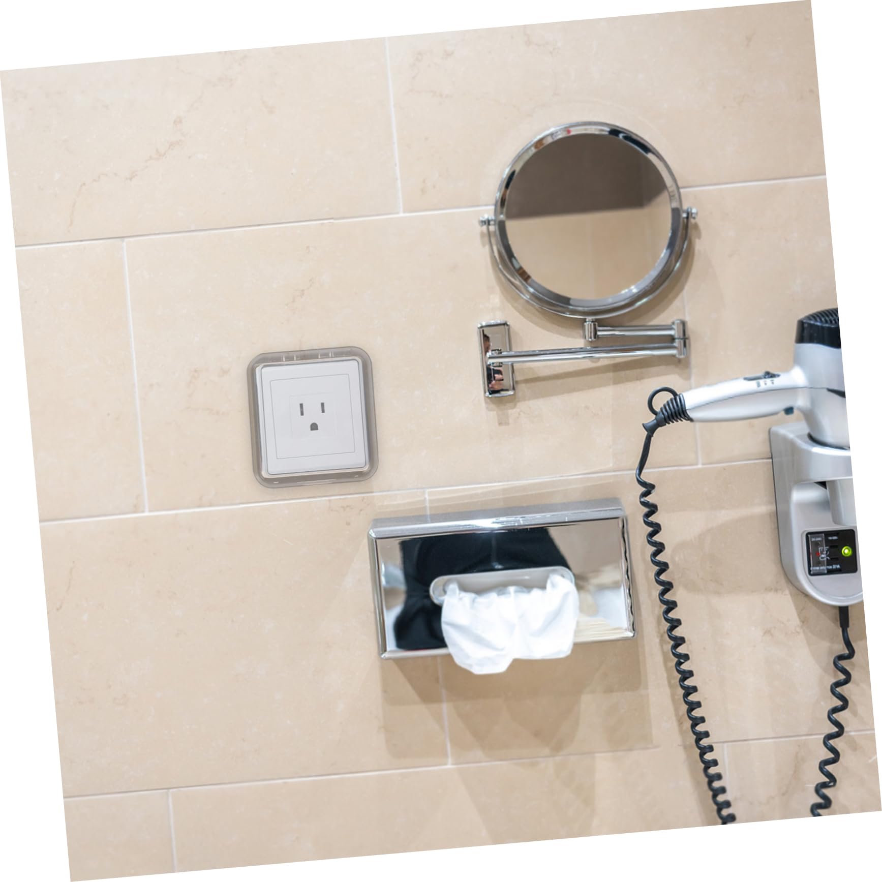 WOONEKY Waterproof Socket Protective Cover Electric Outlet Cover Electrical Outlets The Outlet Covers Proofing Outlet Cover Wall Covers Black