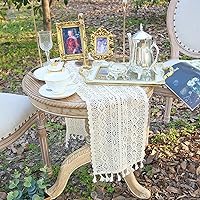 Vista 5 de Amosfun Tapete de mesa de macramé estilo occidental bohemio para decoración de mesa de boda (9.4 x 15.7 in), 2