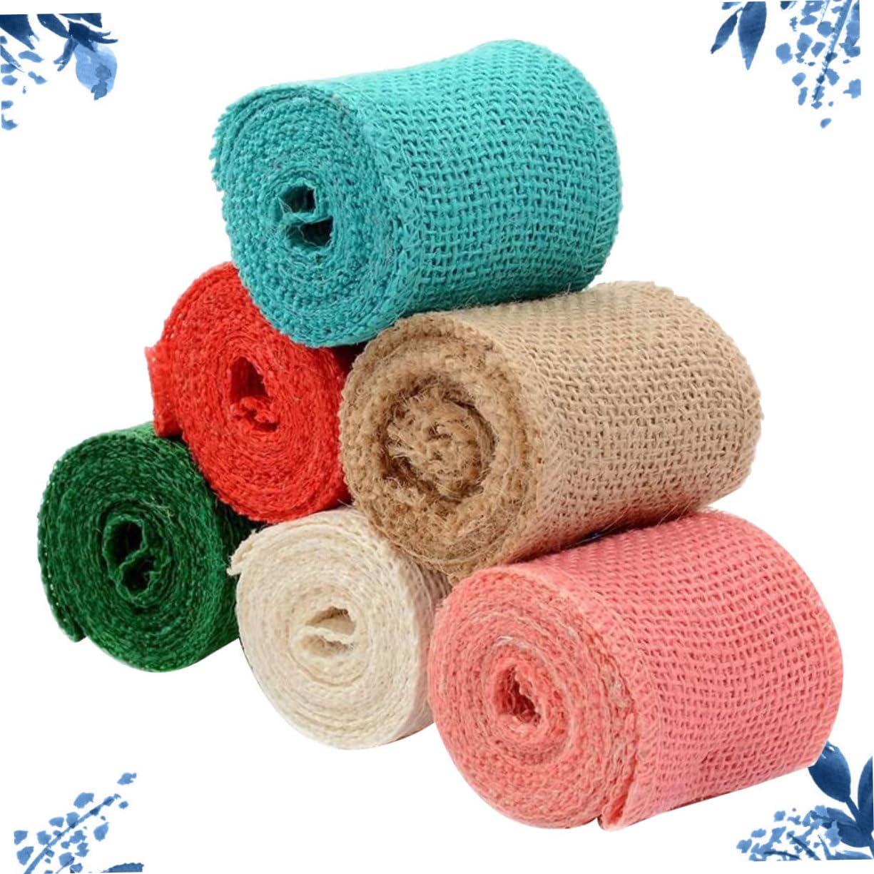 STOBOK 2sets Nähen Handwerk Dekoration Natürliche Jute Leinen Band Für Hochzeit Party Dekorationen 6 Stücke * 2