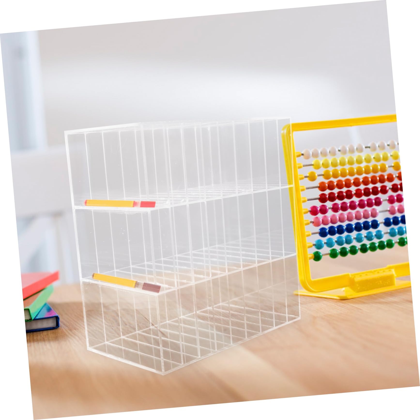 Portapenne Multifunzionale da Tavolo Portapenne Portatile per Scuola e Casa Contenitore Portaoggetti in Acrilico Resistente e Pratico