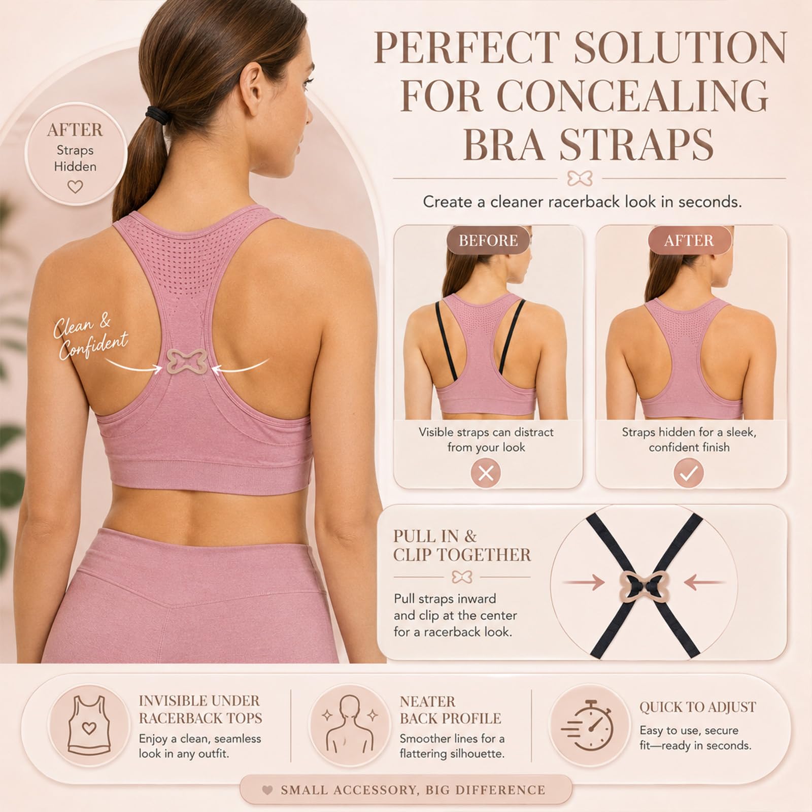 12 Stück Unsichtbare BH-Träger Clips, BH Träger Halter Schmetterling Stil BHS Clip BHS Clip, Bra Strap Holders für Fitnesssport Verhindern Schultergurte Rutschenfür Damen